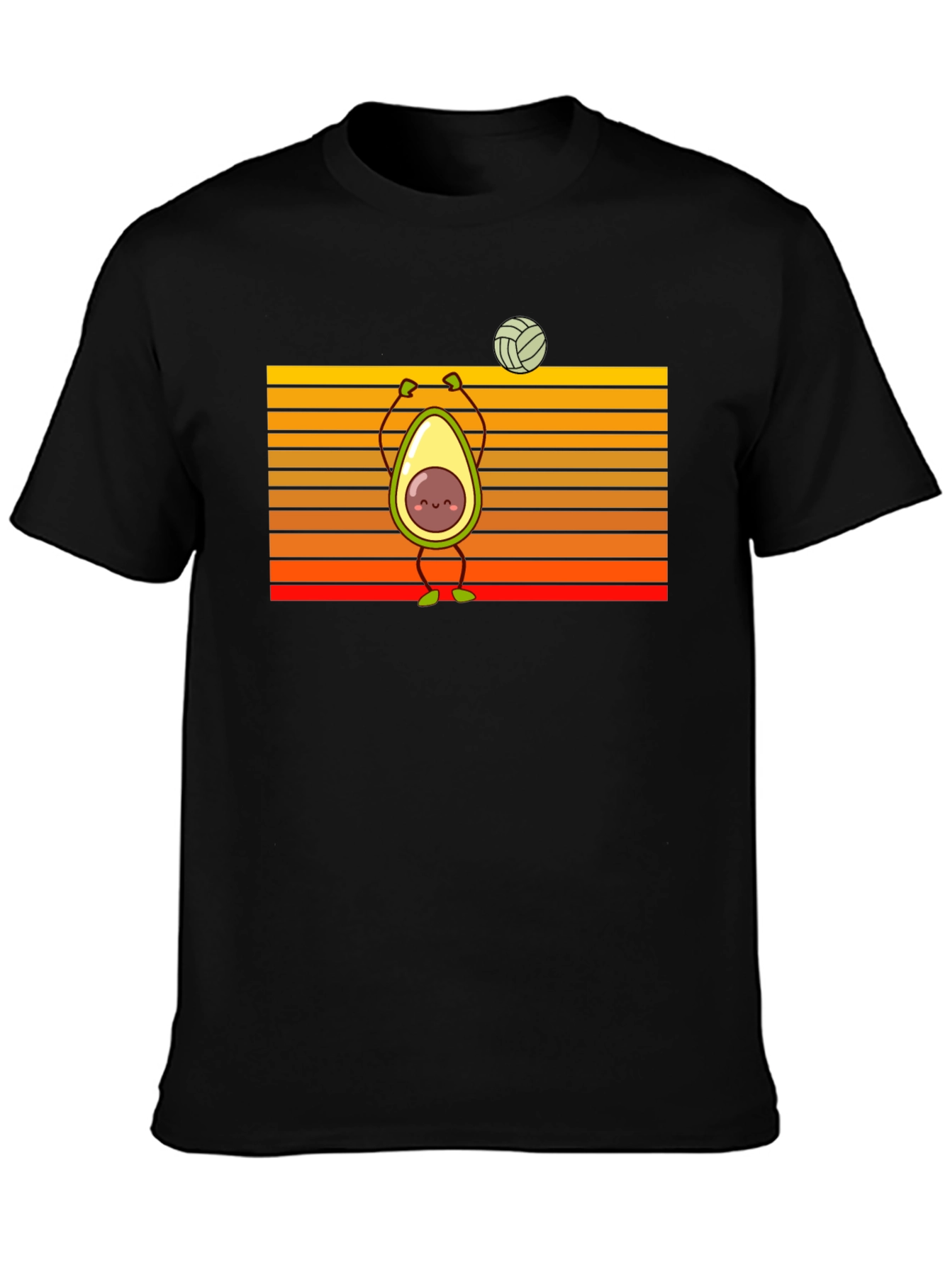 Avocado Volleyball Retro Graphic T-Shirt