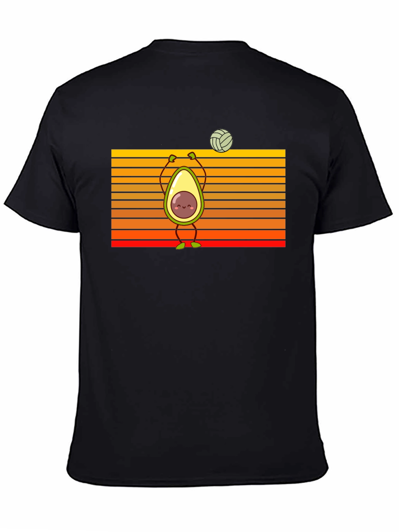 Avocado Volleyball Retro Graphic T-Shirt