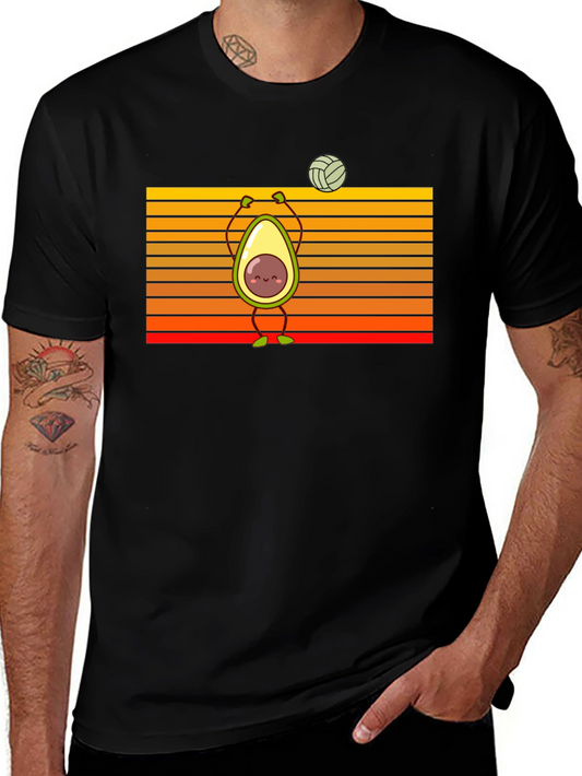 Avocado Volleyball Retro Graphic T-Shirt
