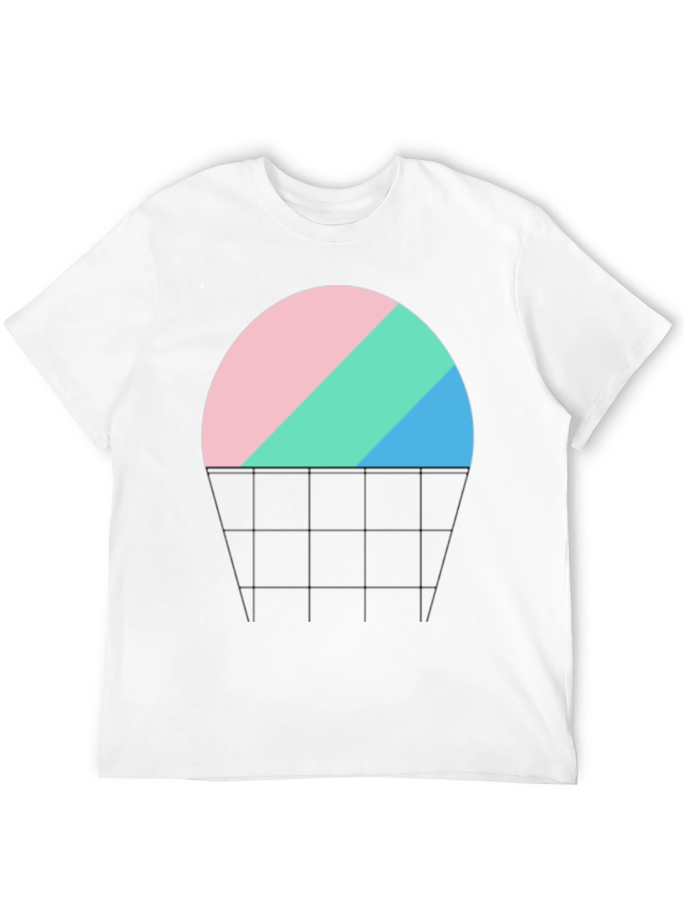 Abstract Sunset Graphic Tee - Black Cotton Blend