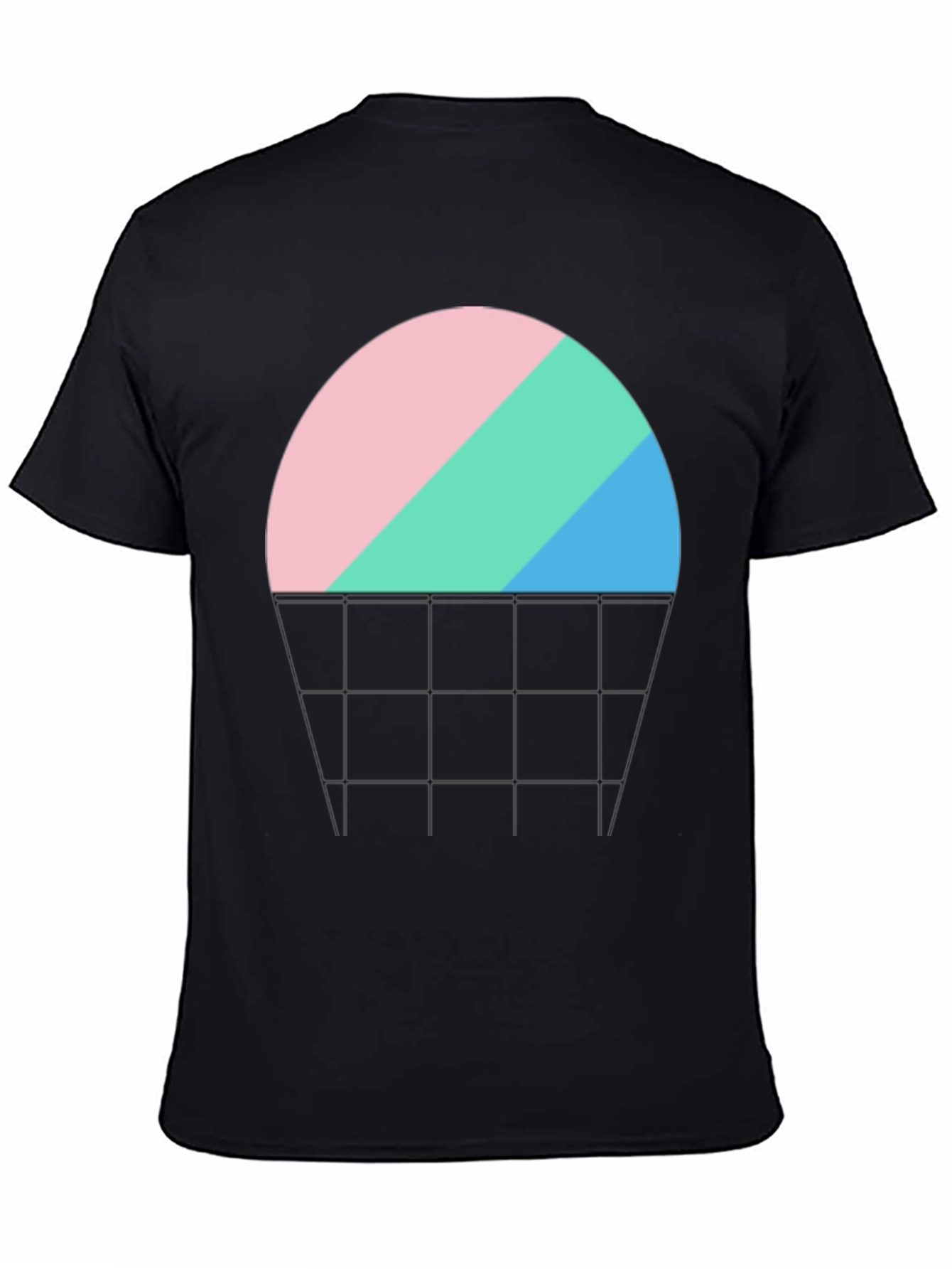 Abstract Sunset Graphic Tee - Black Cotton Blend