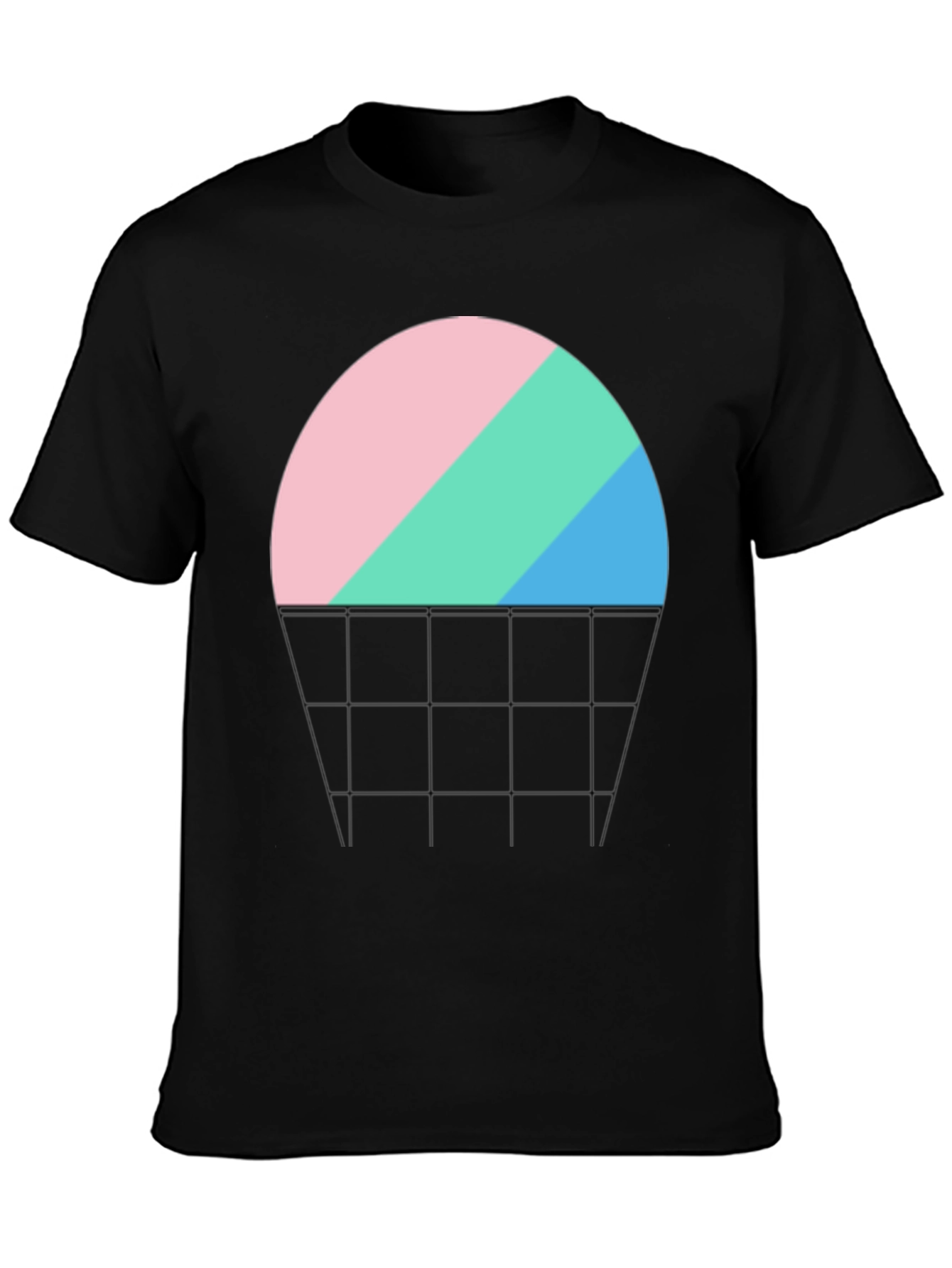 Abstract Sunset Graphic Tee - Black Cotton Blend
