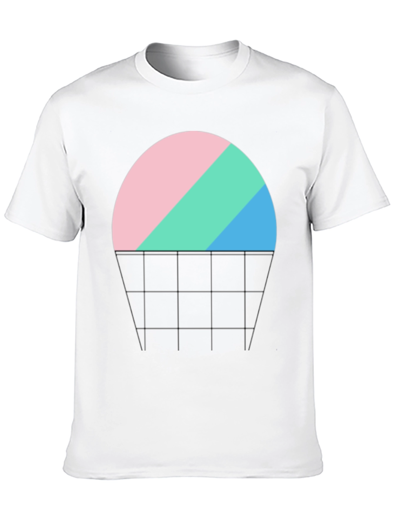 Abstract Sunset Graphic Tee - Black Cotton Blend