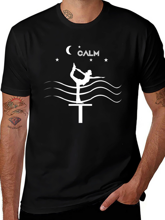 Calm Yoga Pose Graphic Print T-Shirt