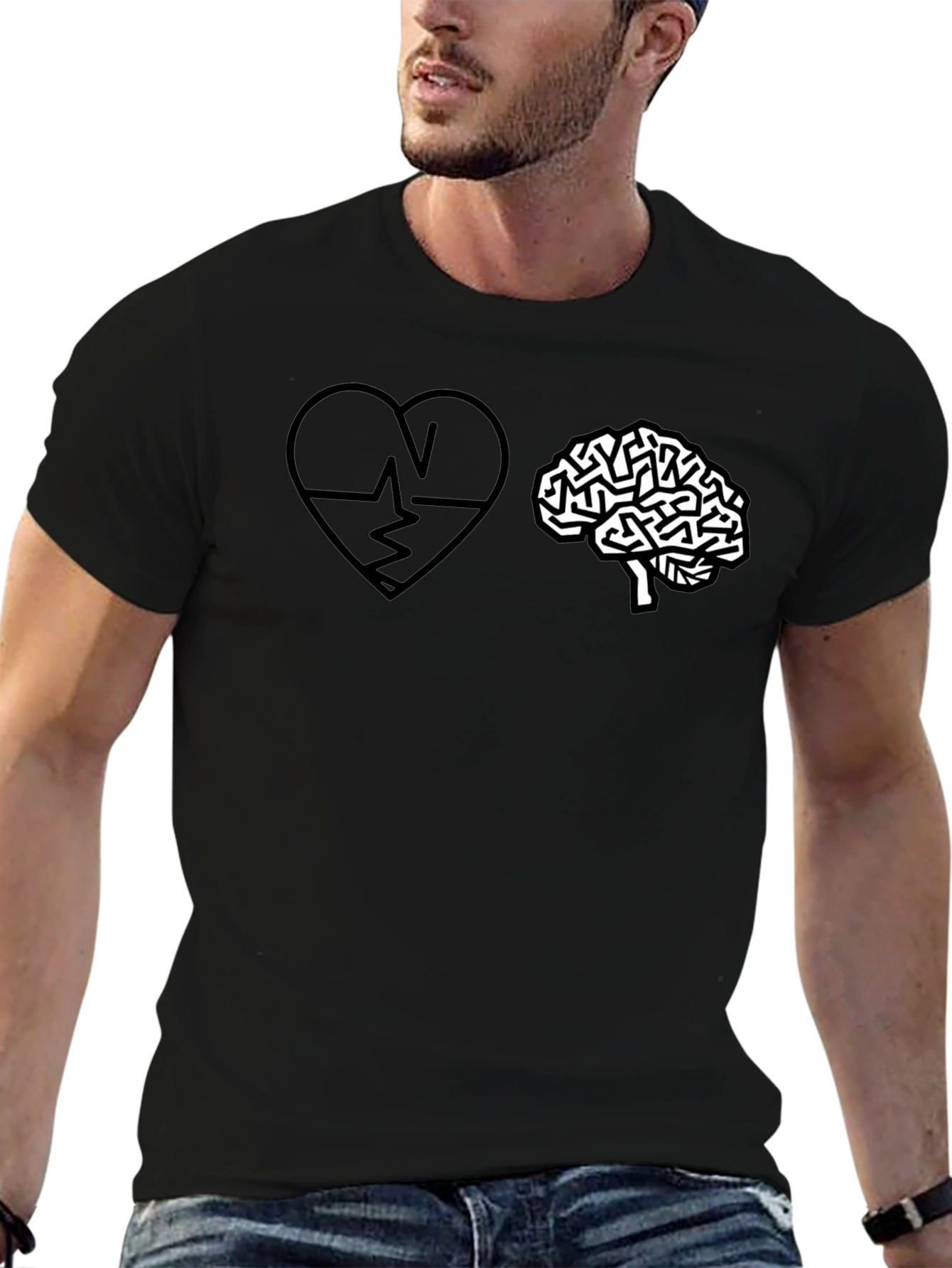 Heart vs. Brain Graphic T-Shirt