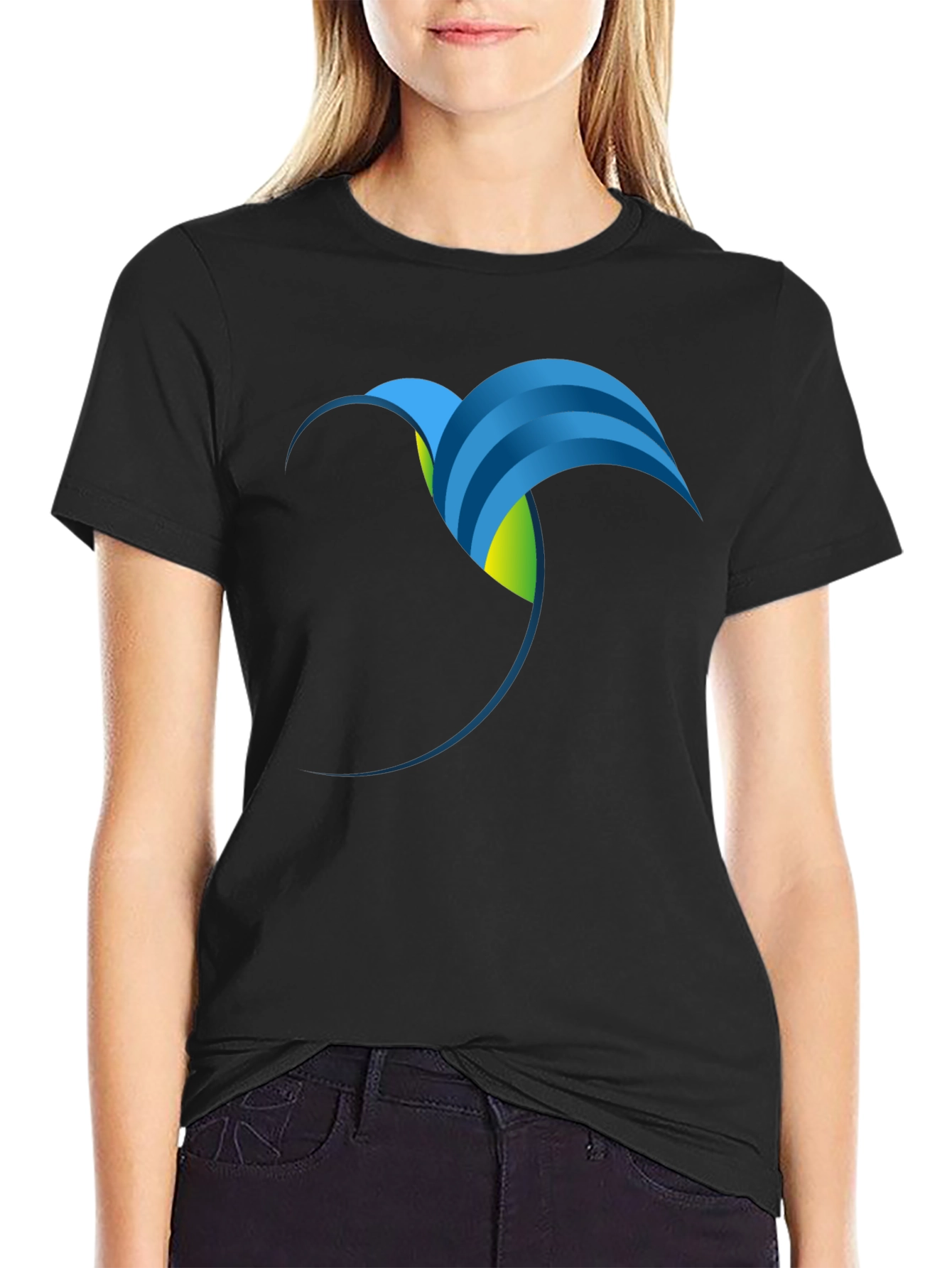 Abstract Bird Black T-Shirt