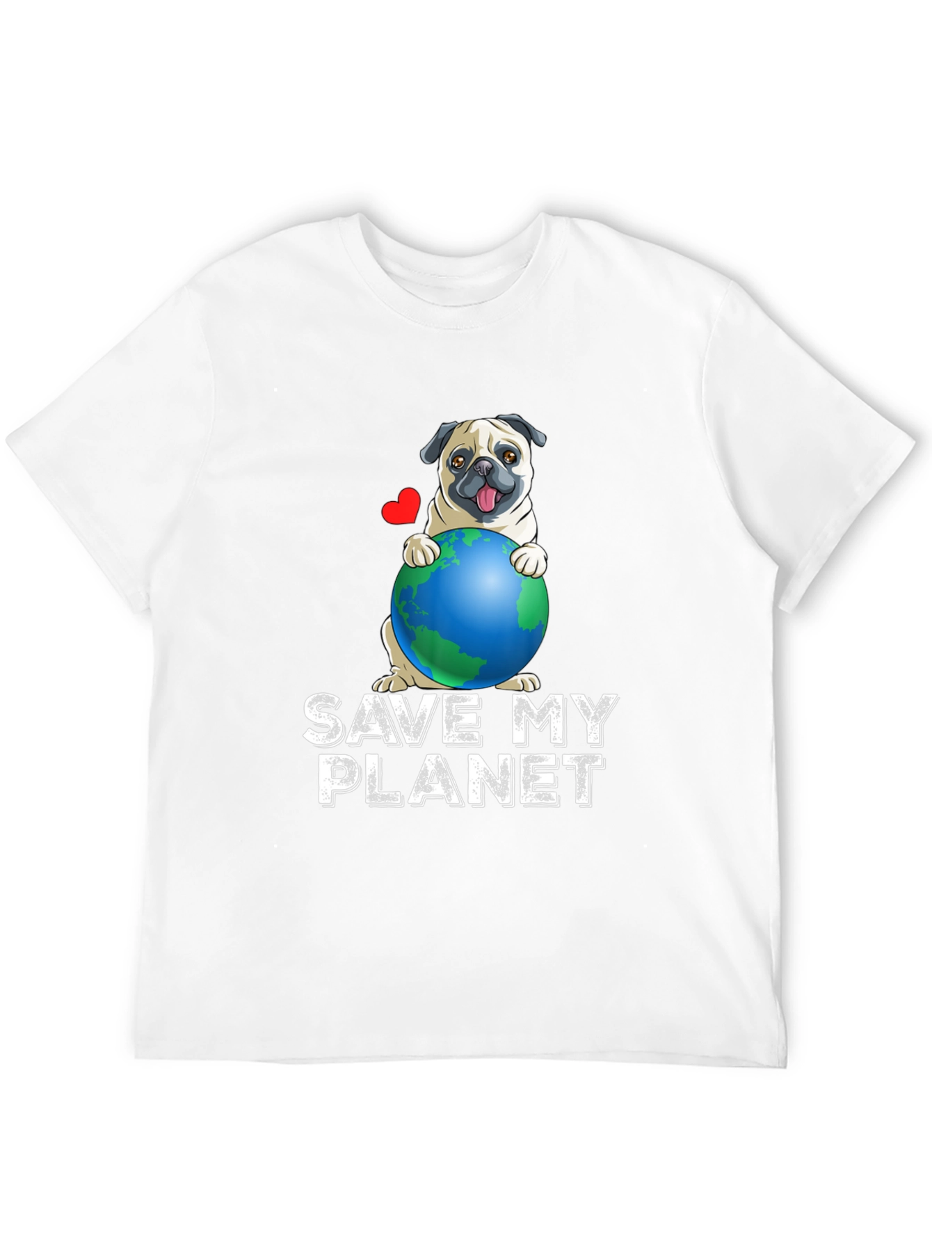 Save My Planet Pug T-Shirt - Earth Day Apparel