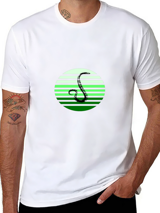 Green Snake Graphic Black T-Shirt