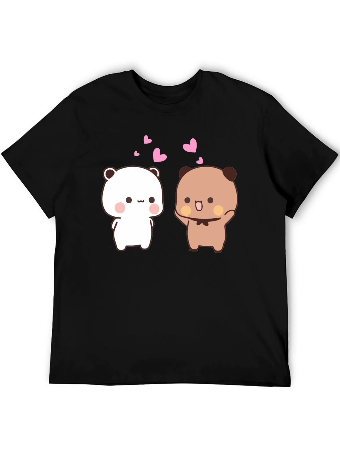 Cute Cartoon Bears Black T-Shirt