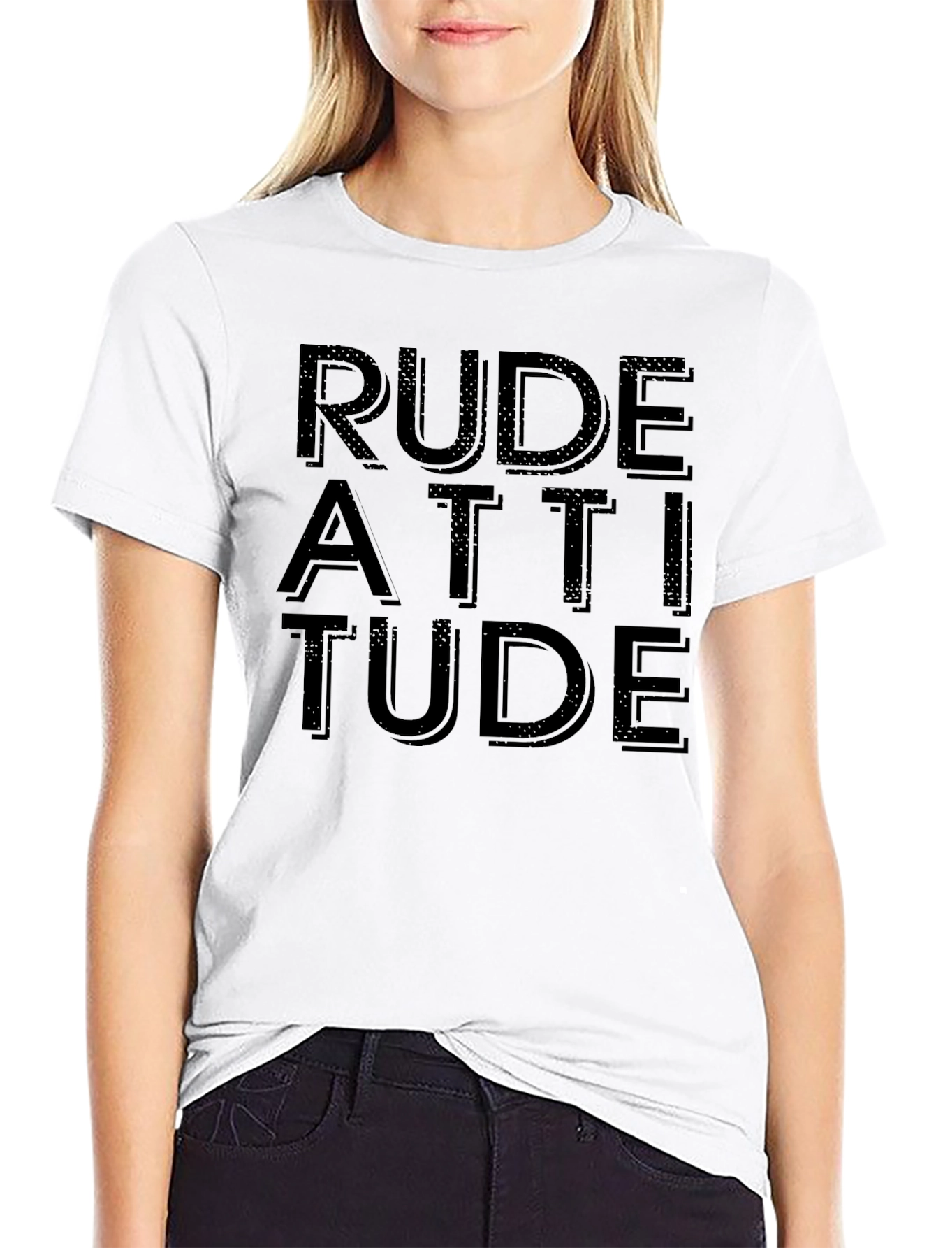 Rude Attitude Black Graphic Tee