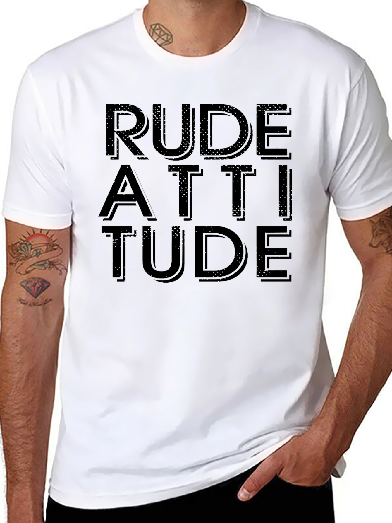 Rude Attitude Black Graphic Tee