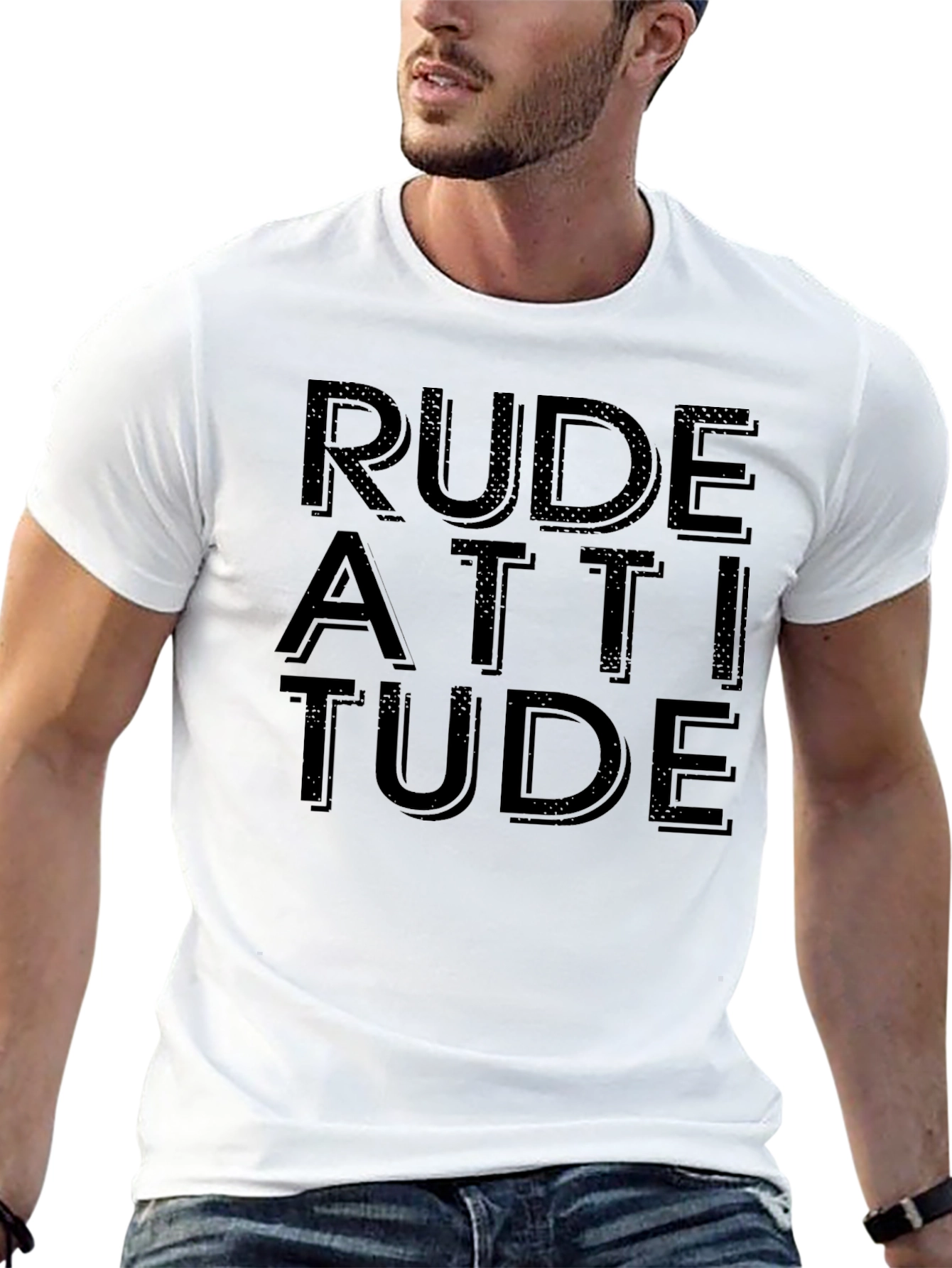Rude Attitude Black Graphic Tee