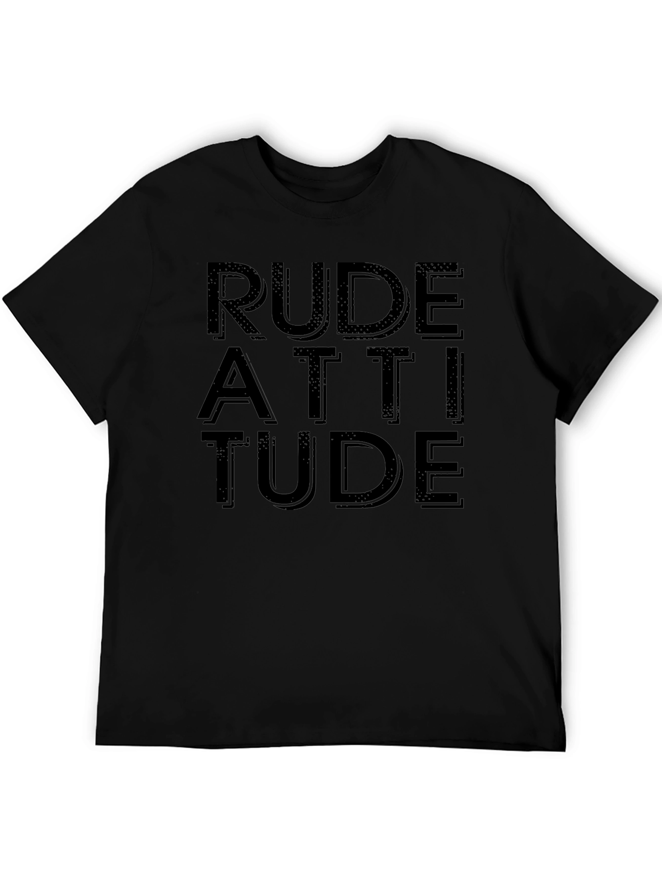 Rude Attitude Black Graphic Tee