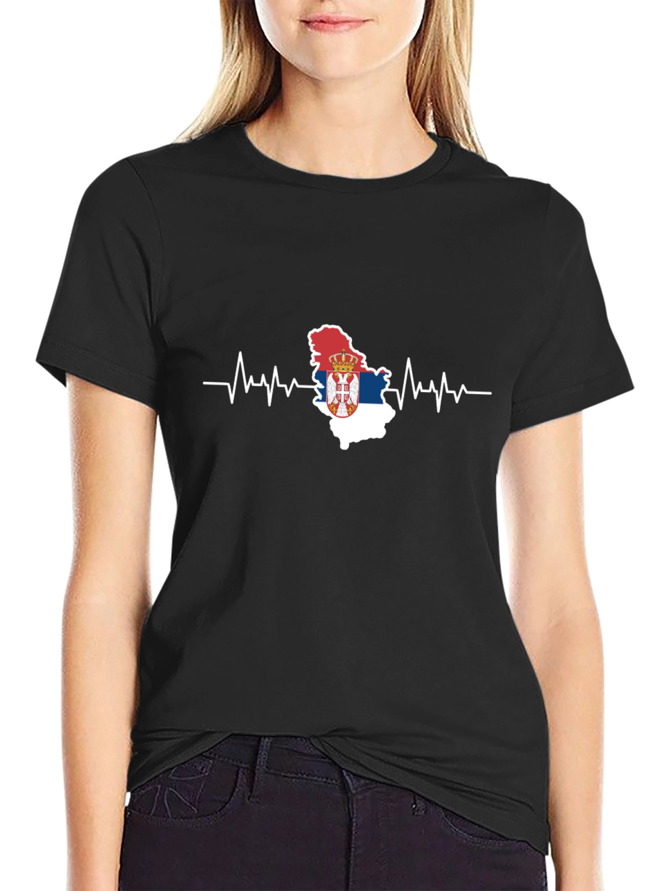 Serbia Flag Heartbeat T-Shirt