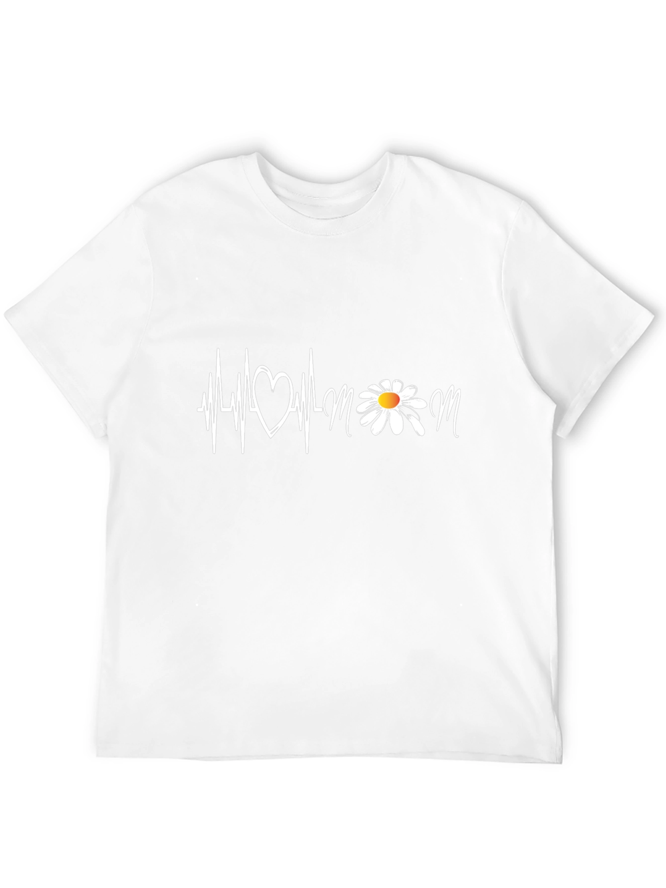 Mom Heartbeat Daisy Graphic T-Shirt