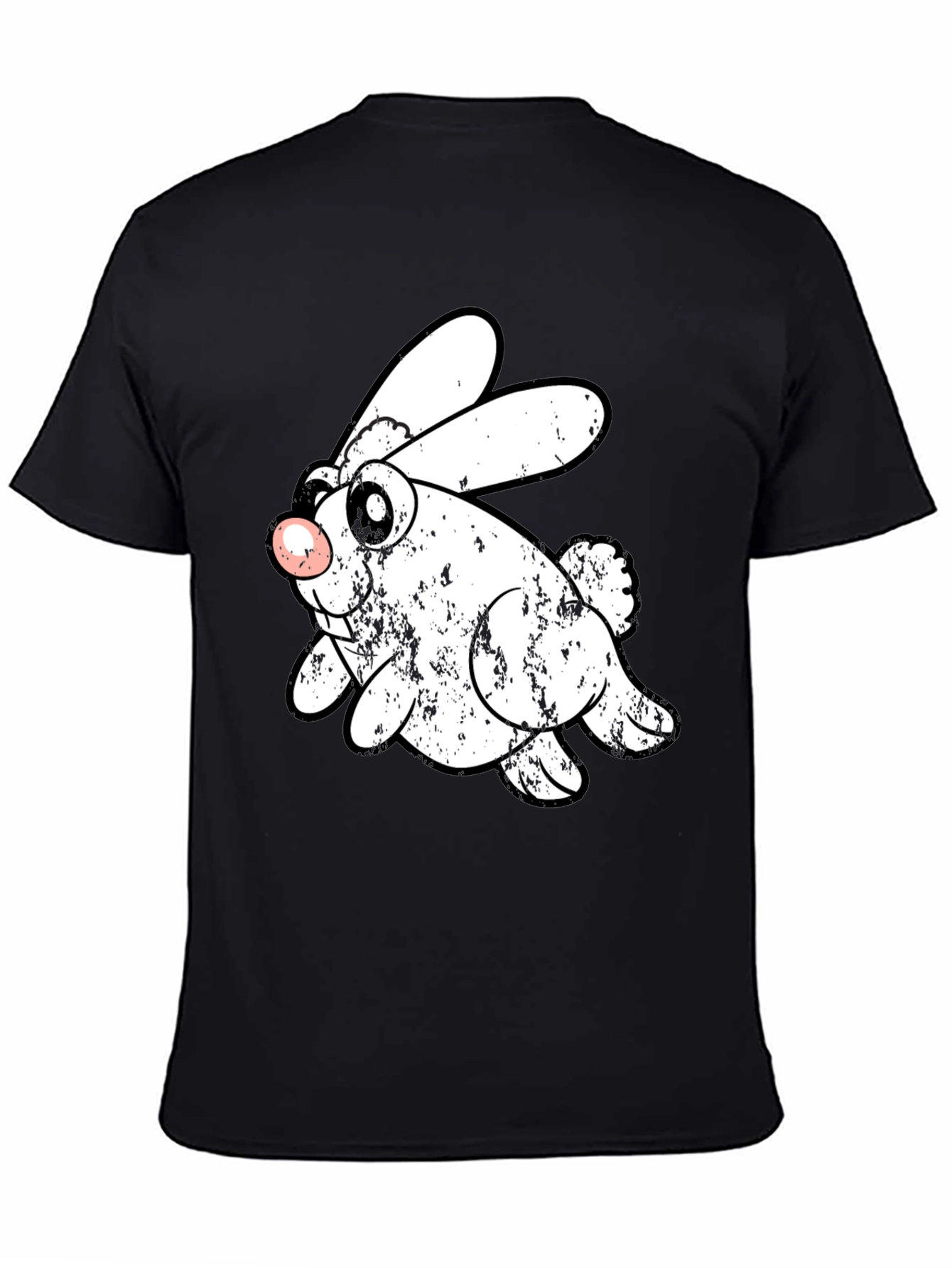 Funny Bunny Graphic Black T-Shirt