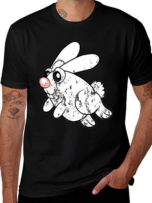 Funny Bunny Graphic Black T-Shirt