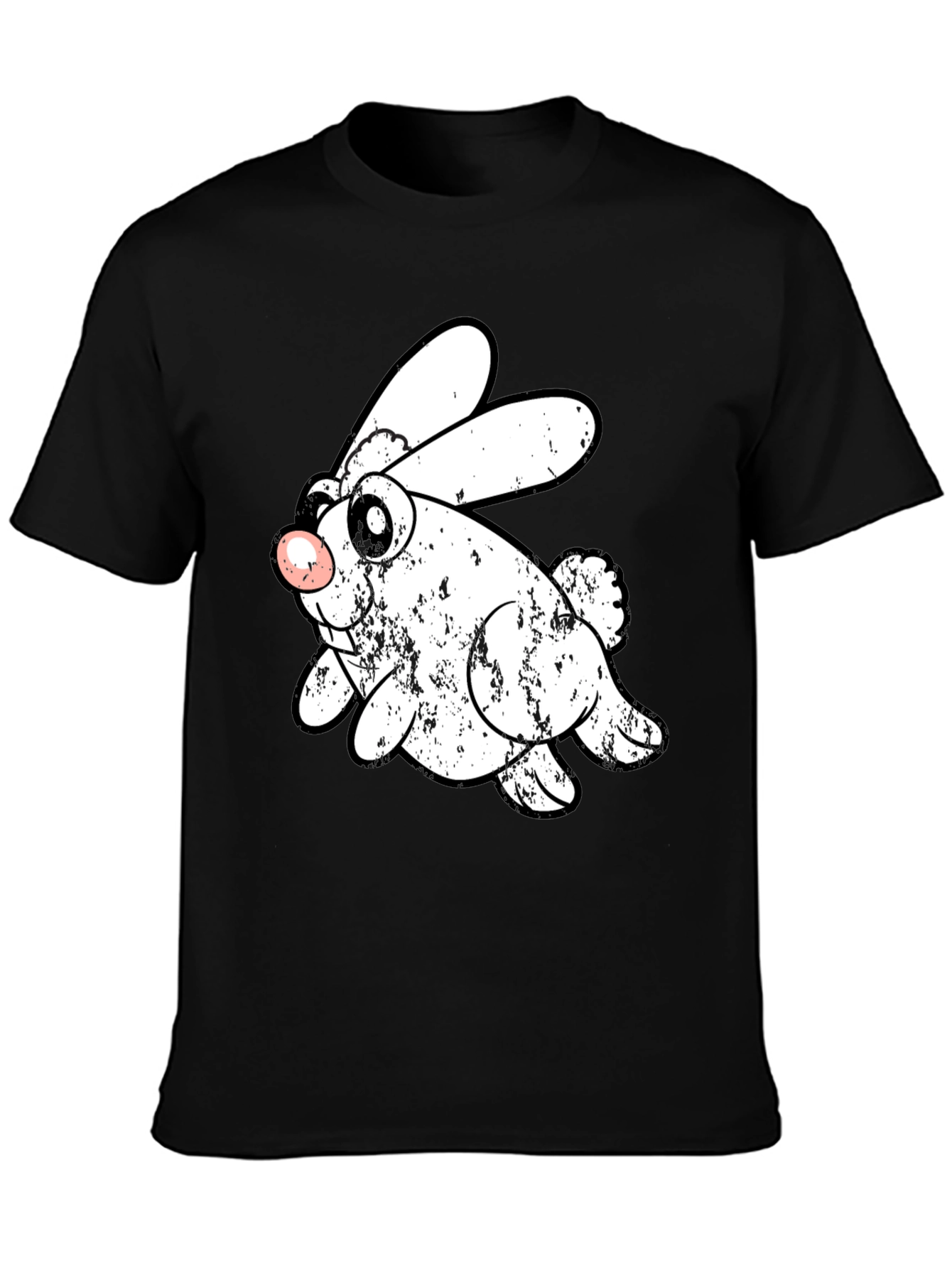 Funny Bunny Graphic Black T-Shirt