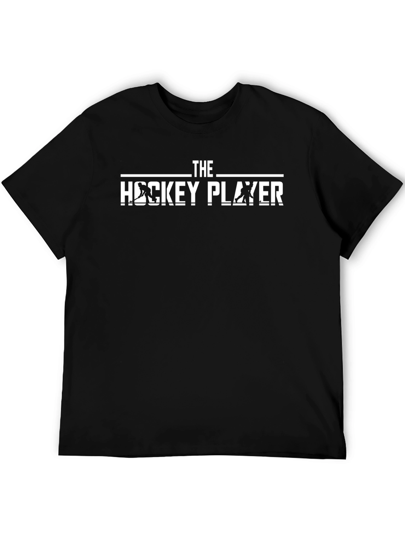 The Hockey Player Black Graphic Tee
