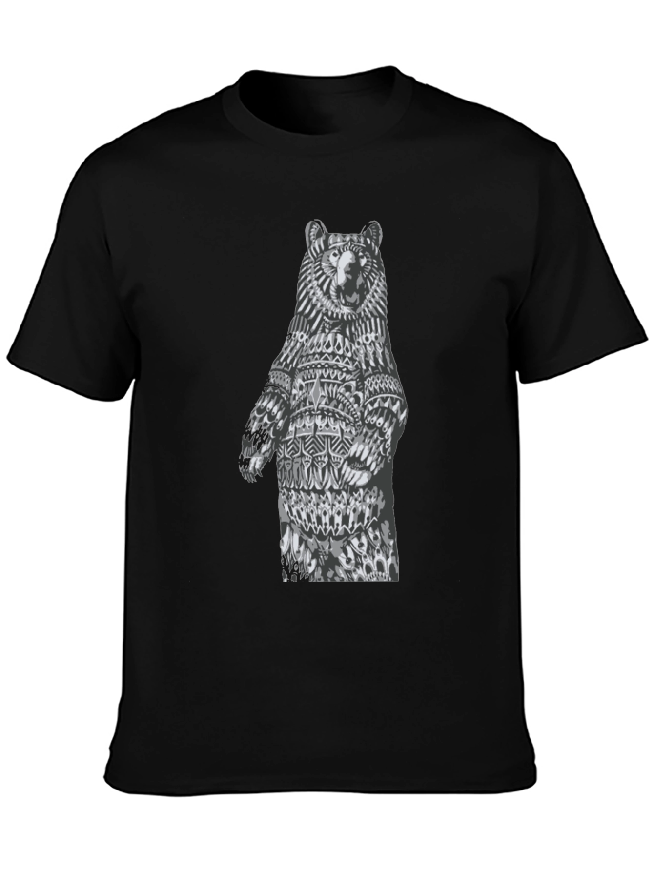 Bear Graphic Tee - Unique Black T-Shirt