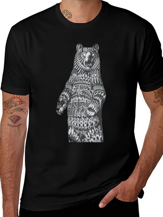 Bear Graphic Tee - Unique Black T-Shirt