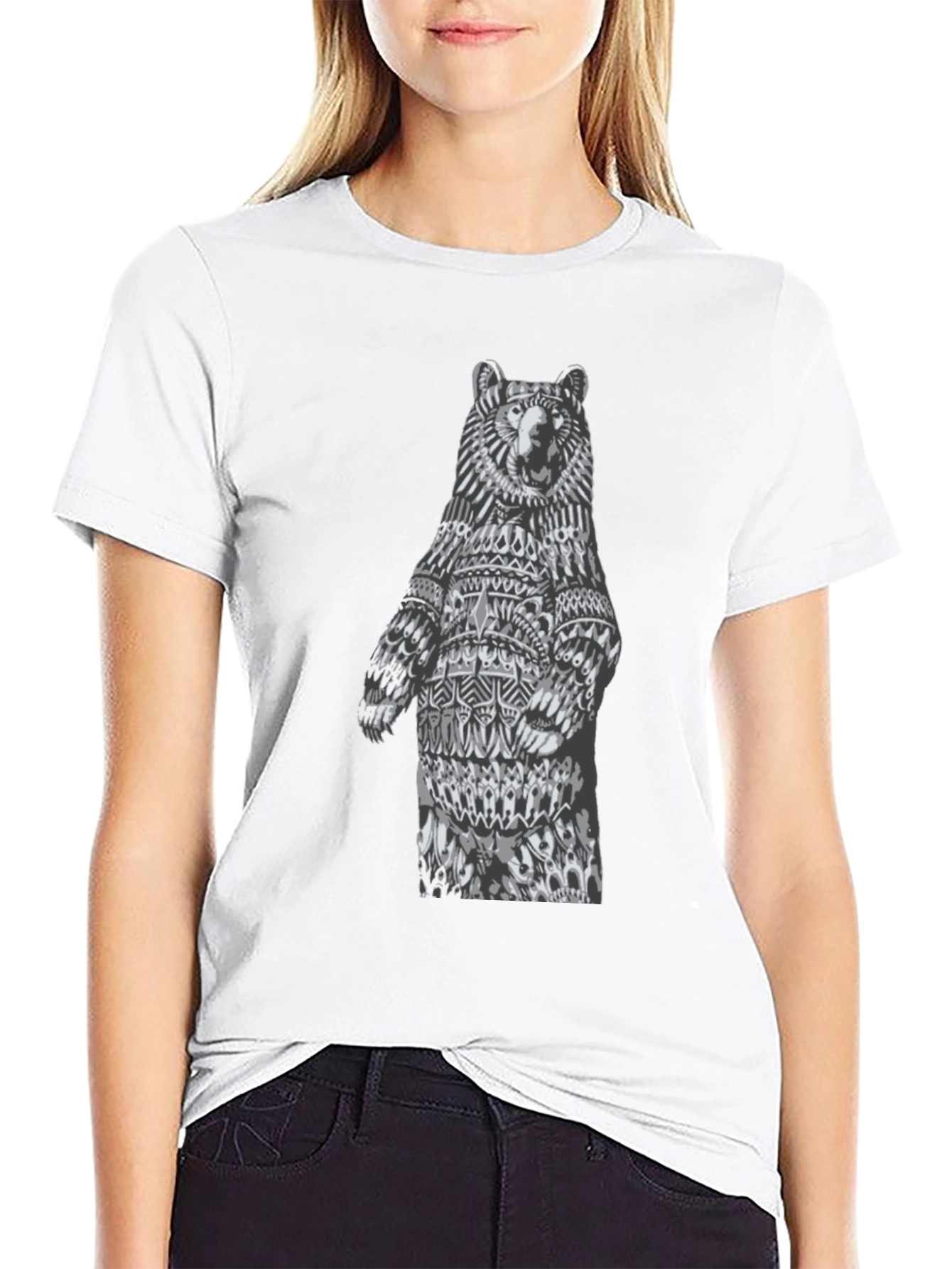 Bear Graphic Tee - Unique Black T-Shirt