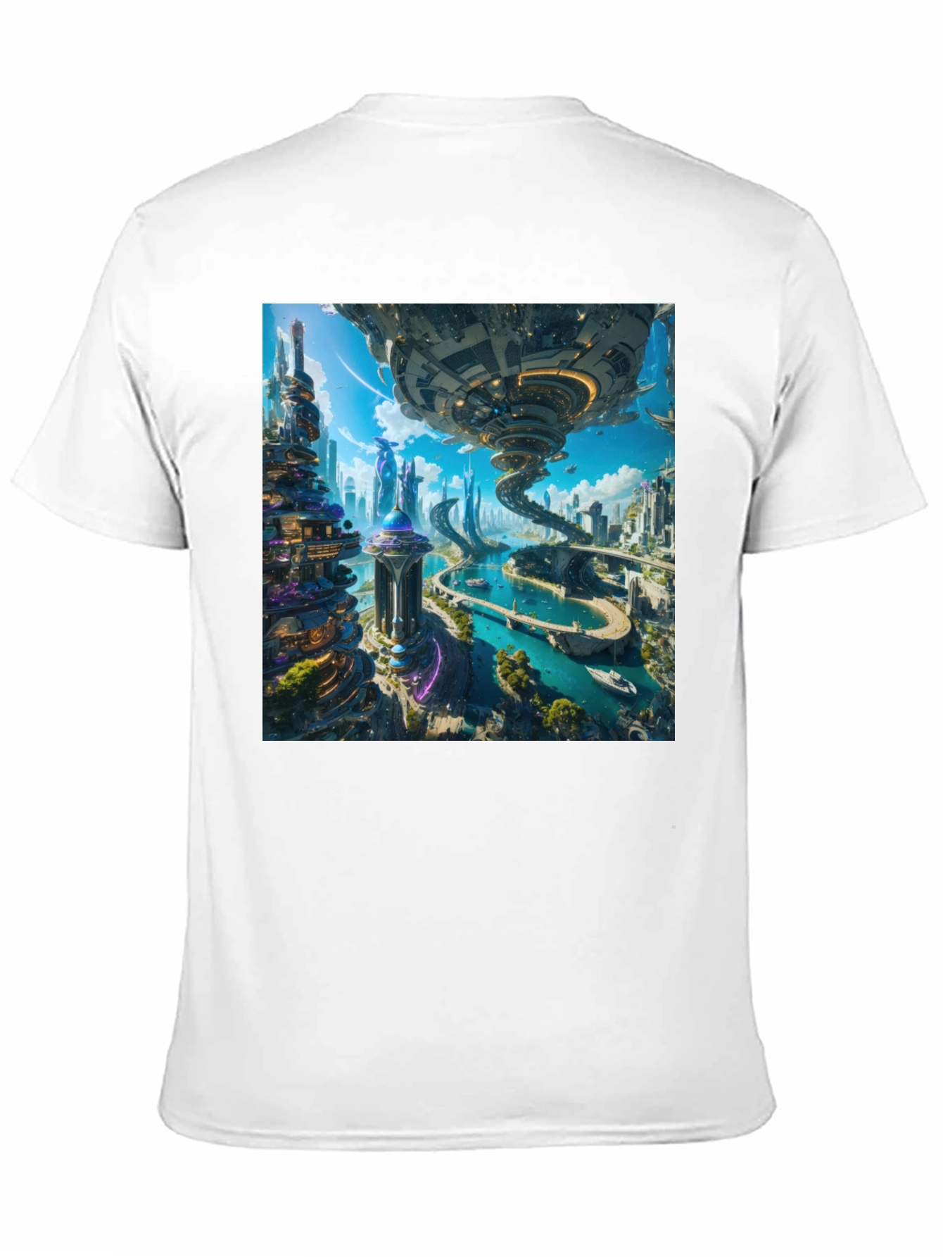 Futuristic Cityscape T-Shirt - Sci-Fi Style
