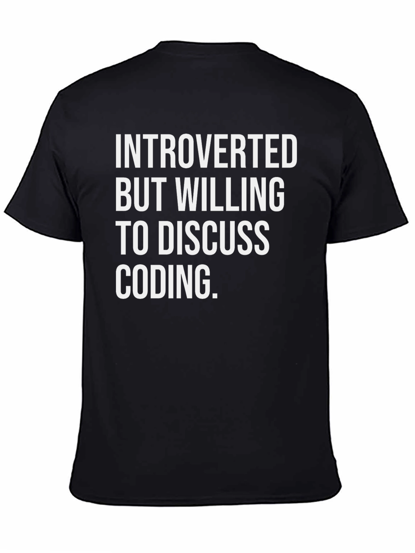 Introverted Coder Black Tee - Discuss Coding Humor
