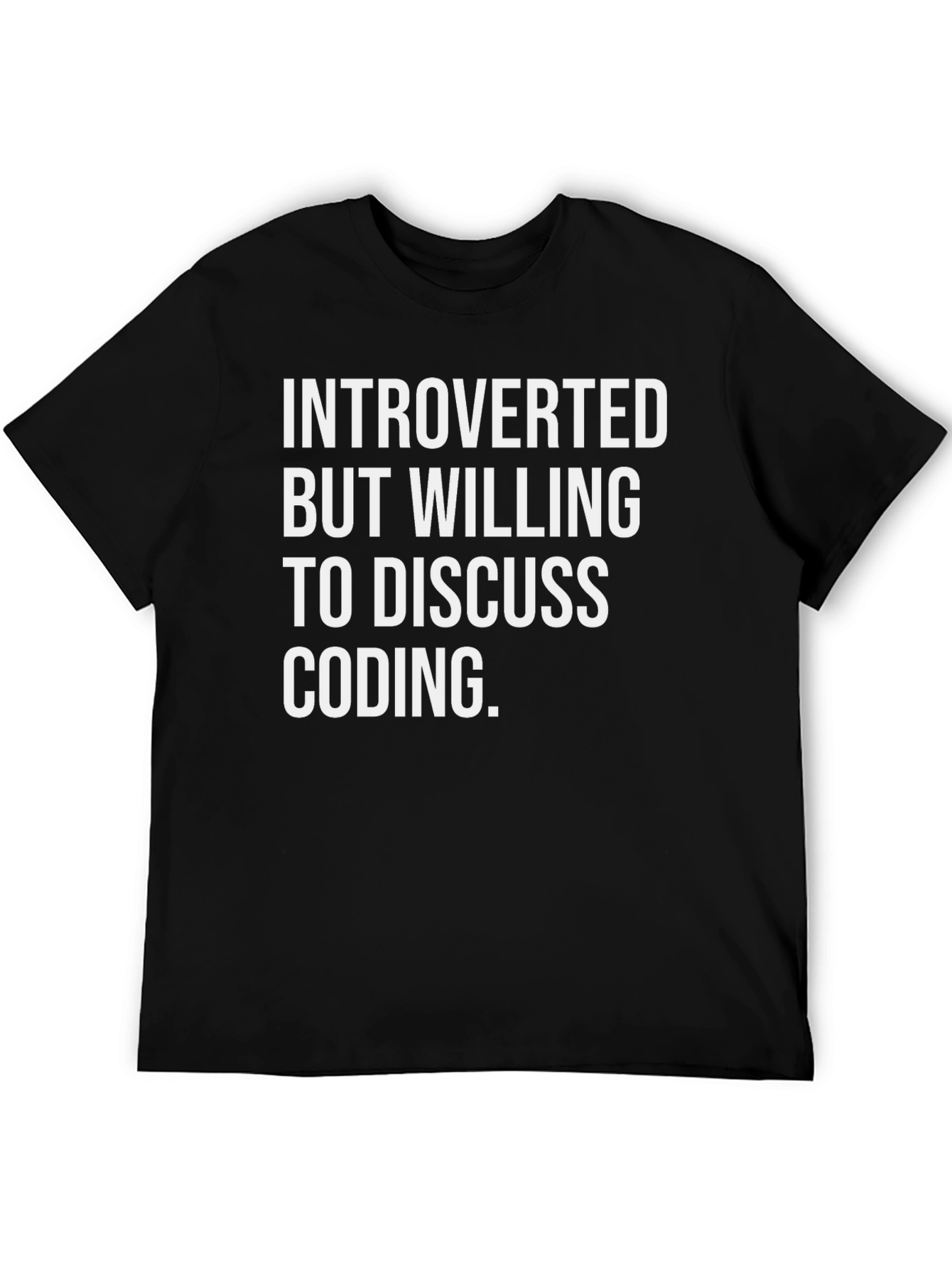 Introverted Coder Black Tee - Discuss Coding Humor