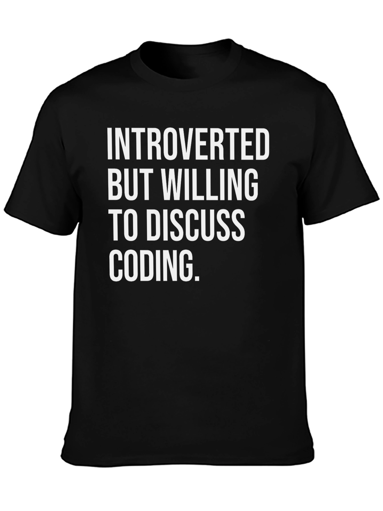 Introverted Coder Black Tee - Discuss Coding Humor