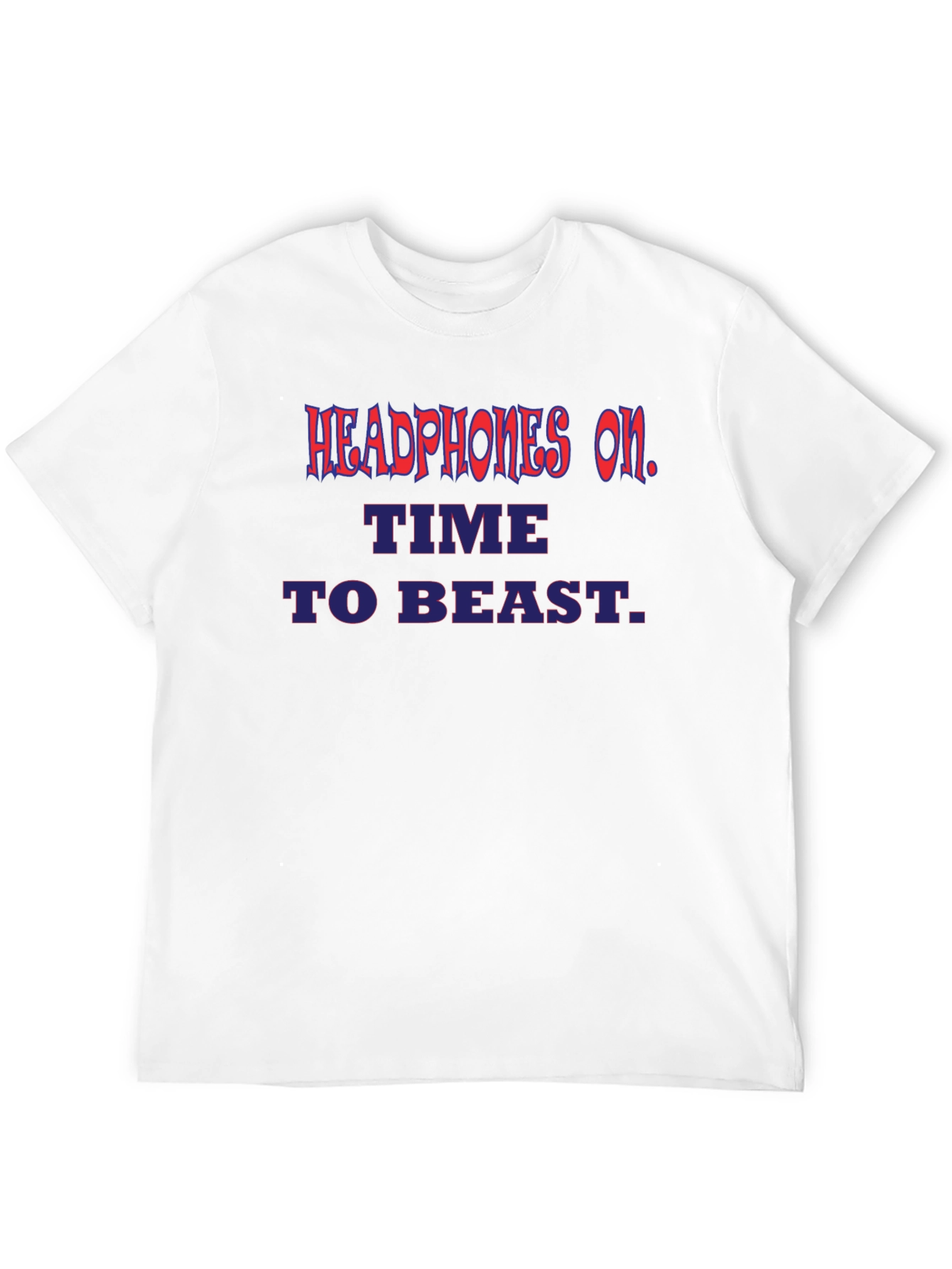 Headphones On Time To Beast Graphic Tee - Black