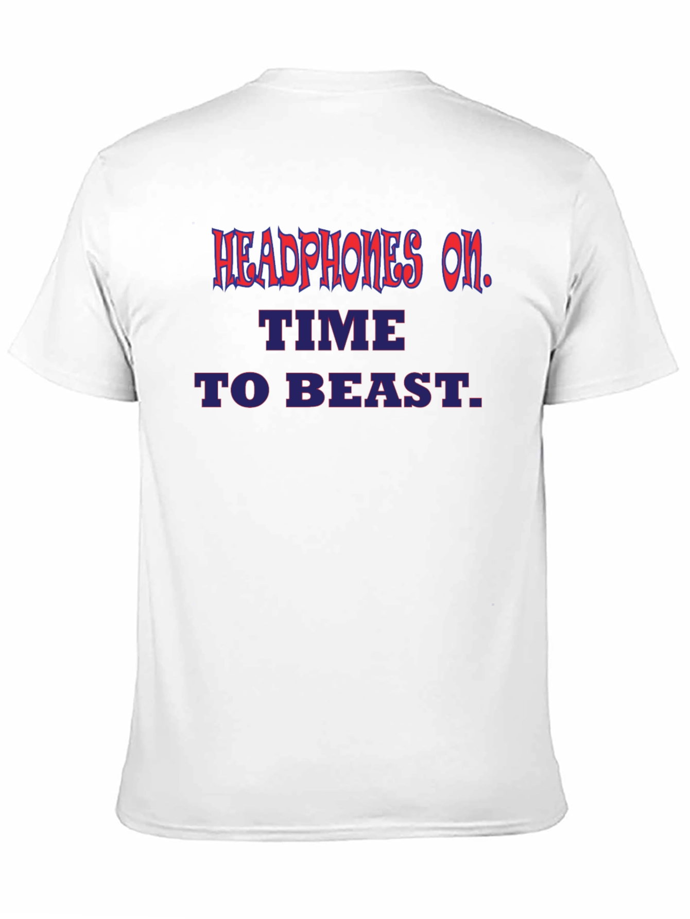 Headphones On Time To Beast Graphic Tee - Black