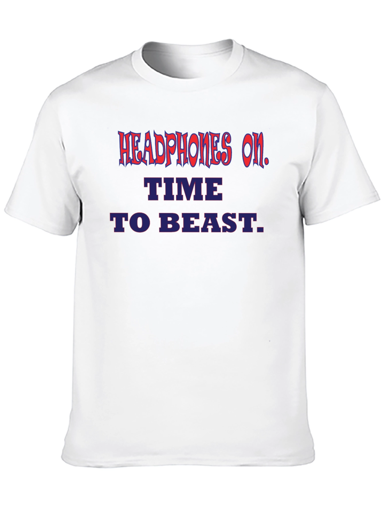 Headphones On Time To Beast Graphic Tee - Black