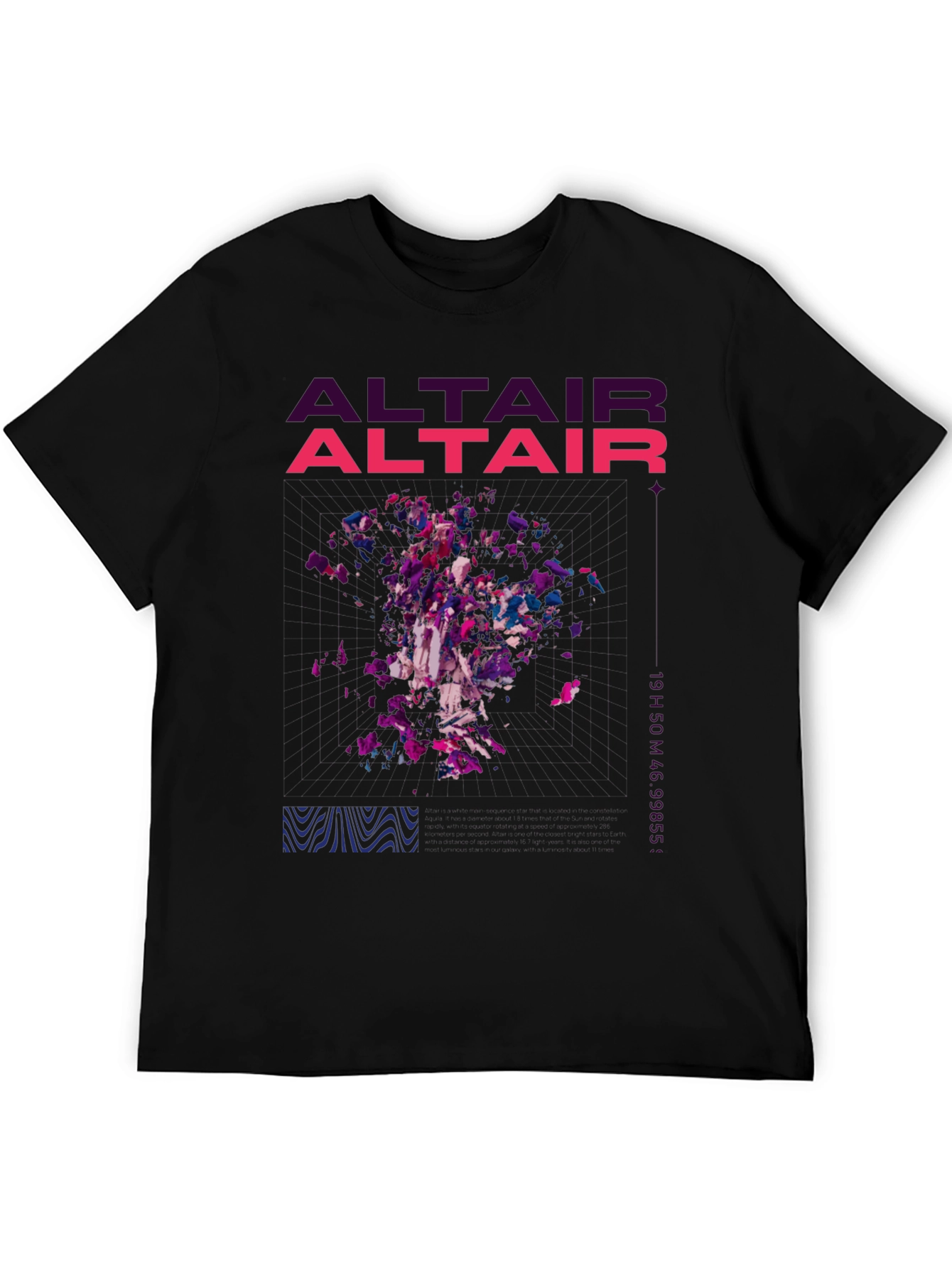 Abstract Altair Graphic Print Black T-Shirt