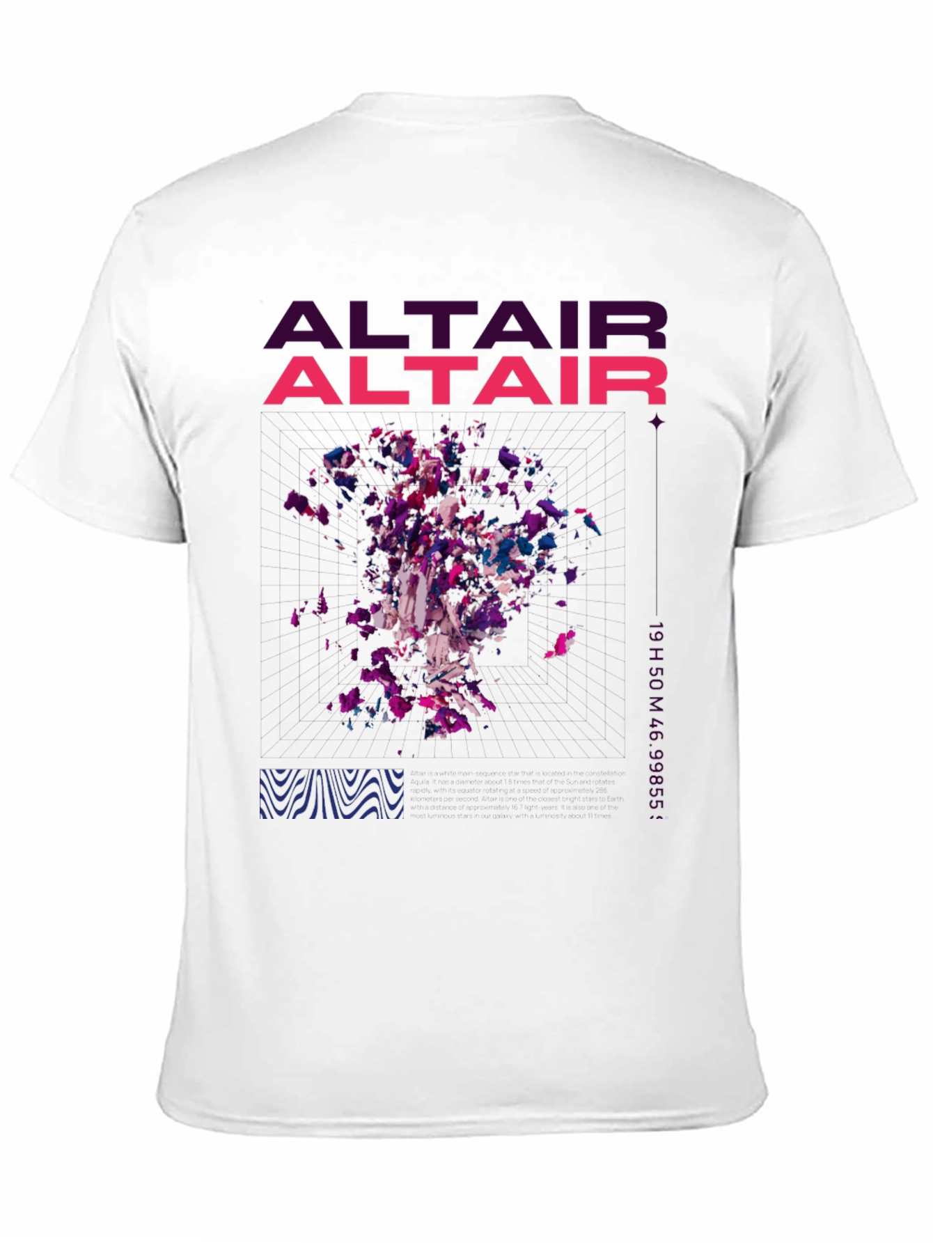 Abstract Altair Graphic Print Black T-Shirt