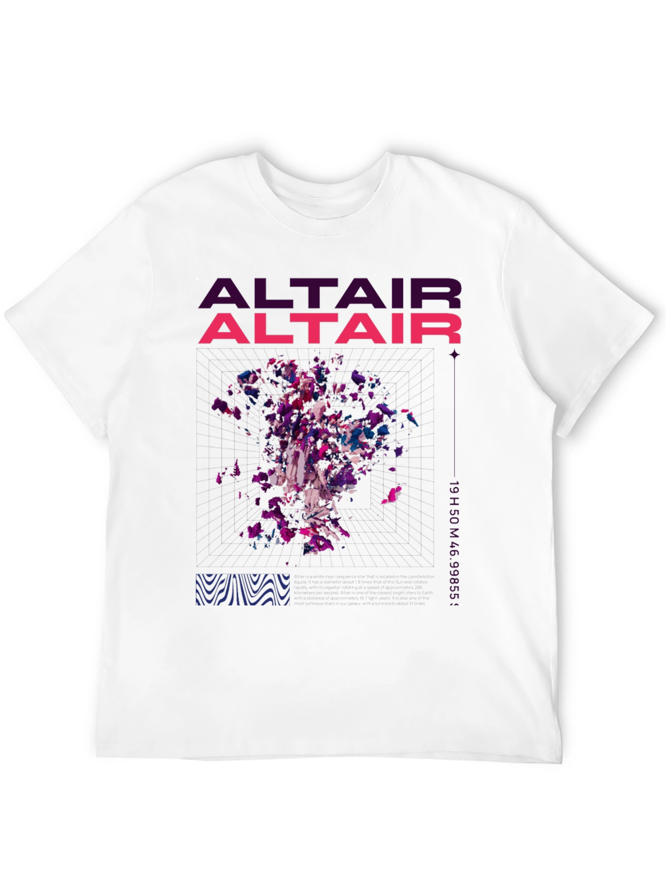 Abstract Altair Graphic Print Black T-Shirt