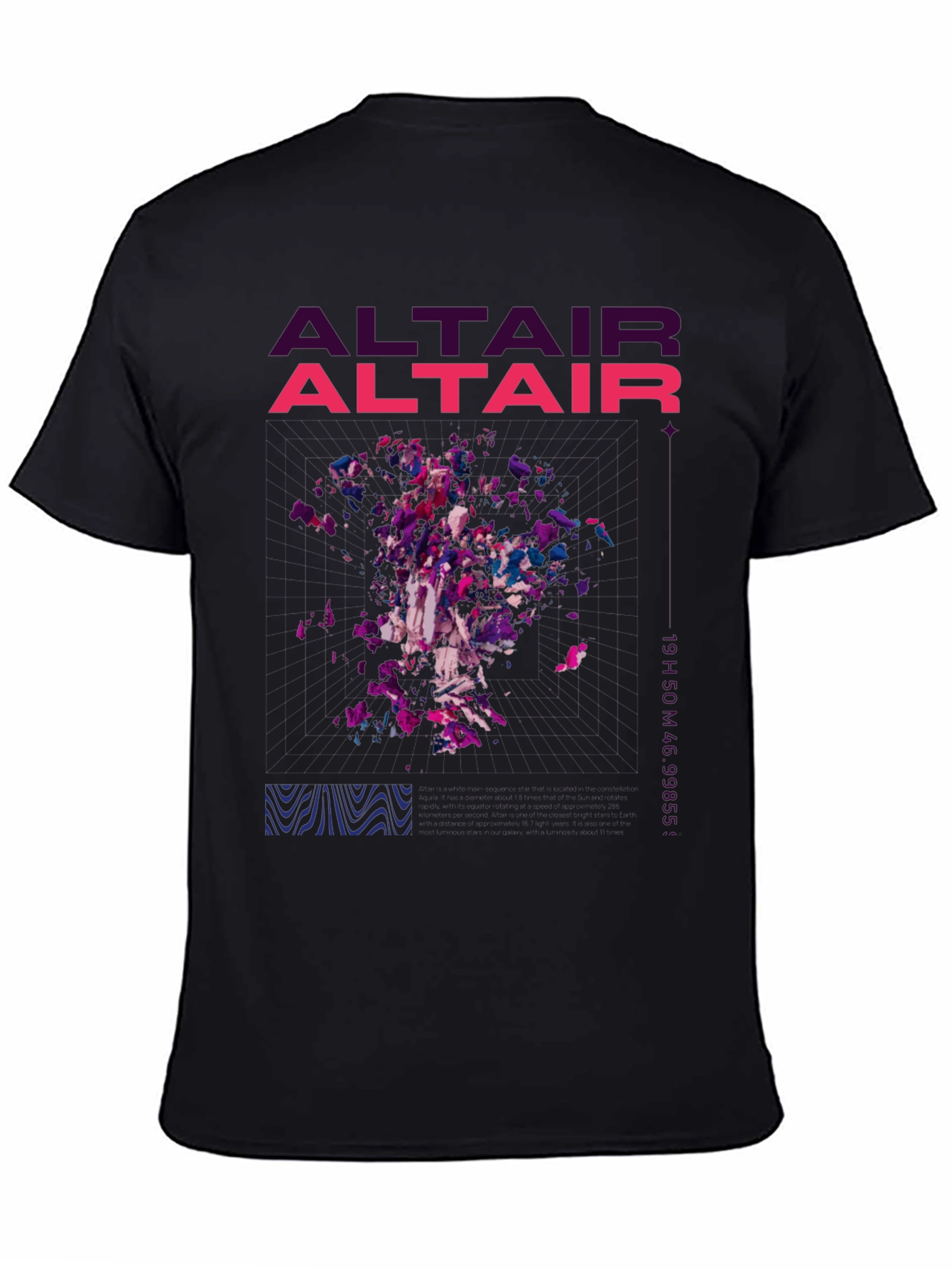 Abstract Altair Graphic Print Black T-Shirt