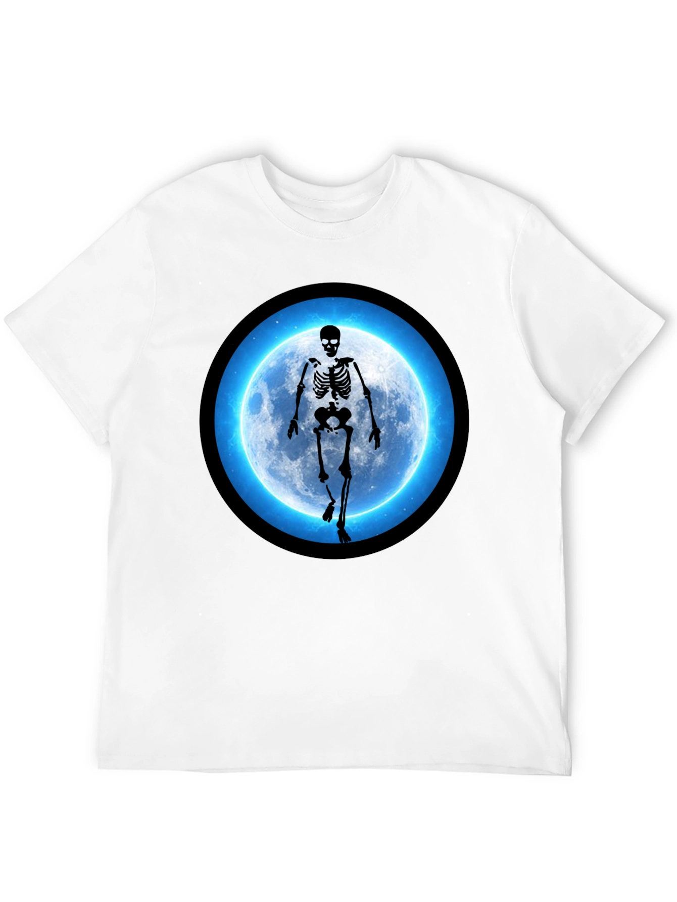 Skeleton Moon Graphic Black T-Shirt