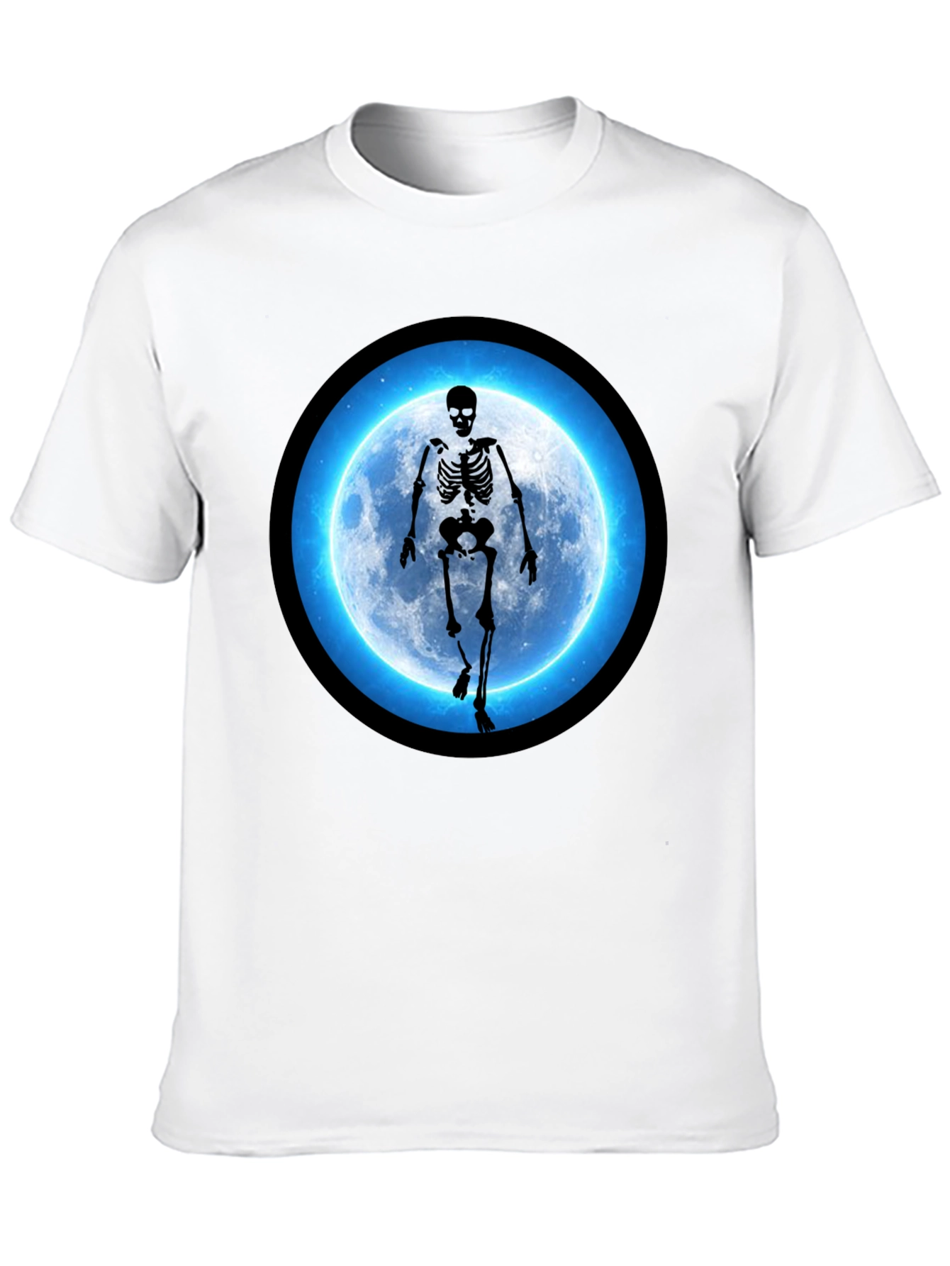 Skeleton Moon Graphic Black T-Shirt