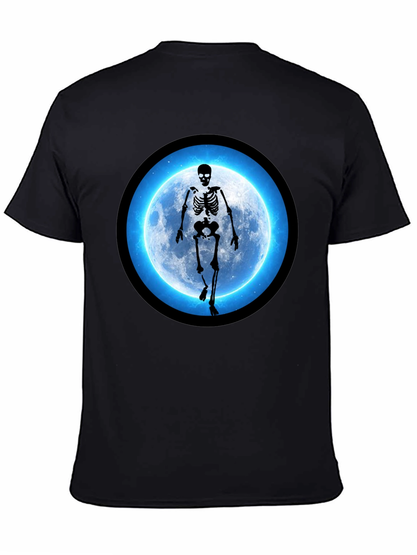 Skeleton Moon Graphic Black T-Shirt
