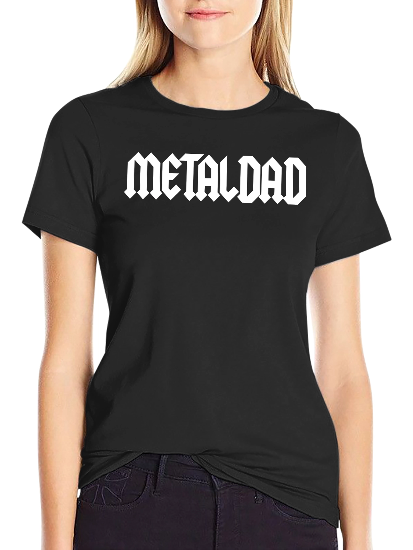 Metal Dad Graphic Tee - Black Cotton T-Shirt