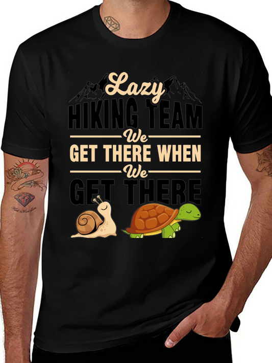 Lazy Hiking Team T-Shirt Funny Snail & Turtle Tee