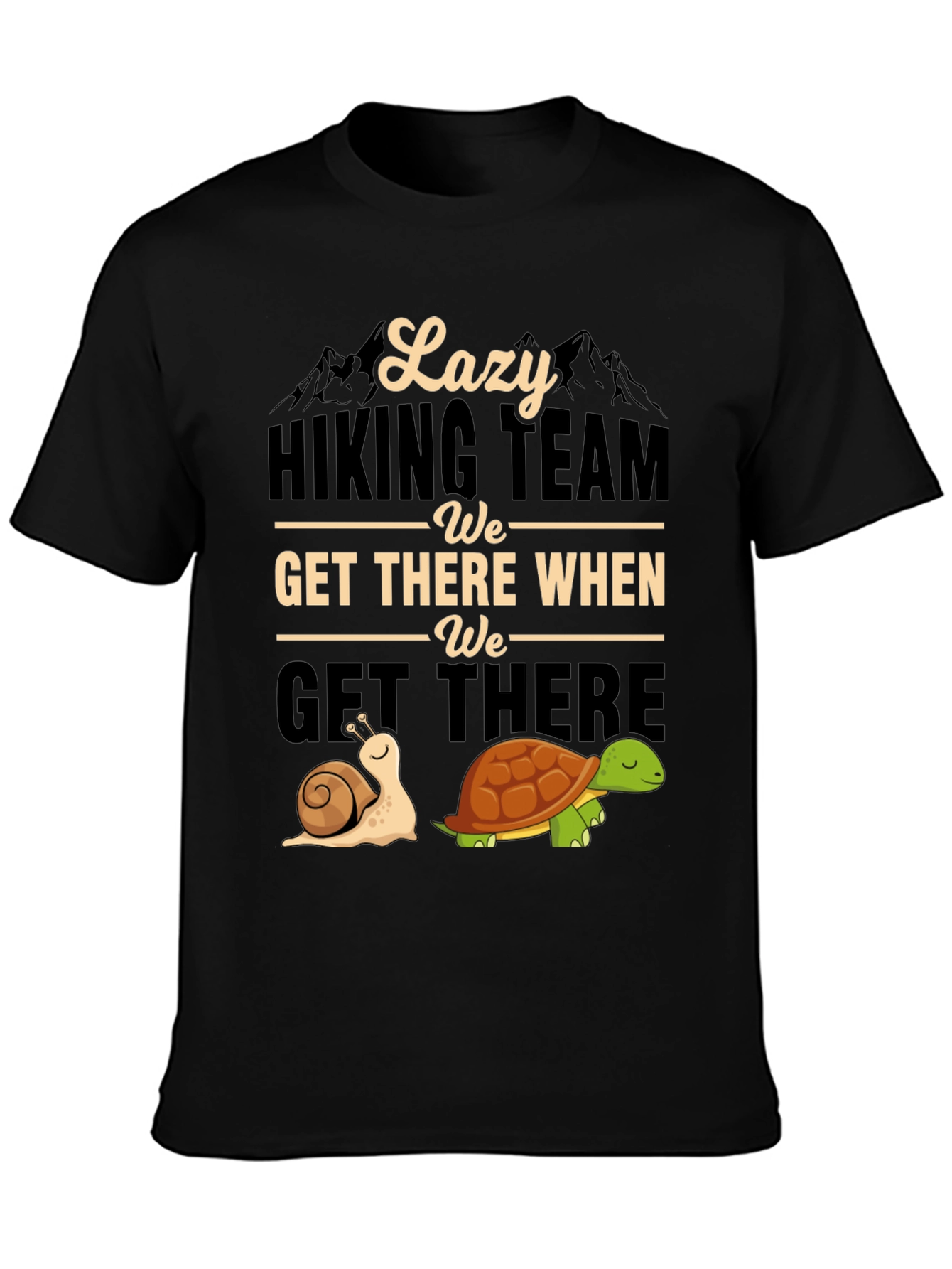 Lazy Hiking Team T-Shirt Funny Snail & Turtle Tee