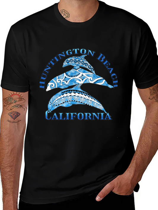 Huntington Beach California Dolphin Graphic Tee