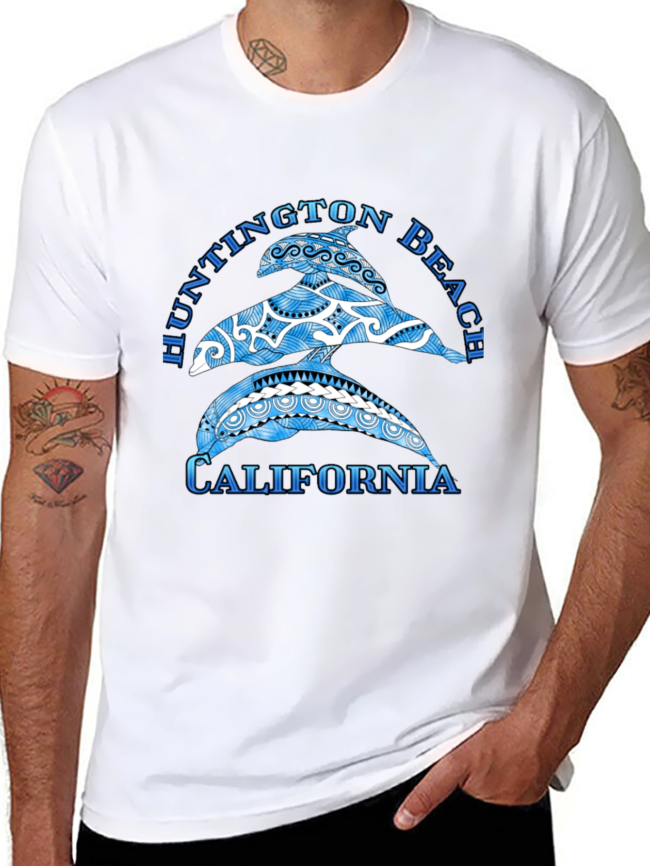 Huntington Beach California Dolphin Graphic Tee