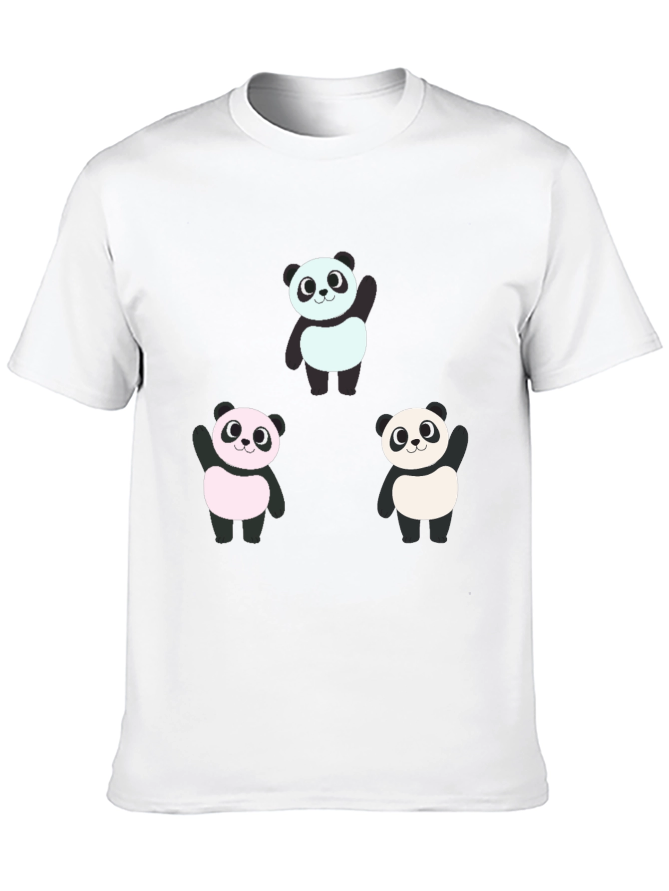 Cute Panda Graphic Tee - Black Cotton Blend