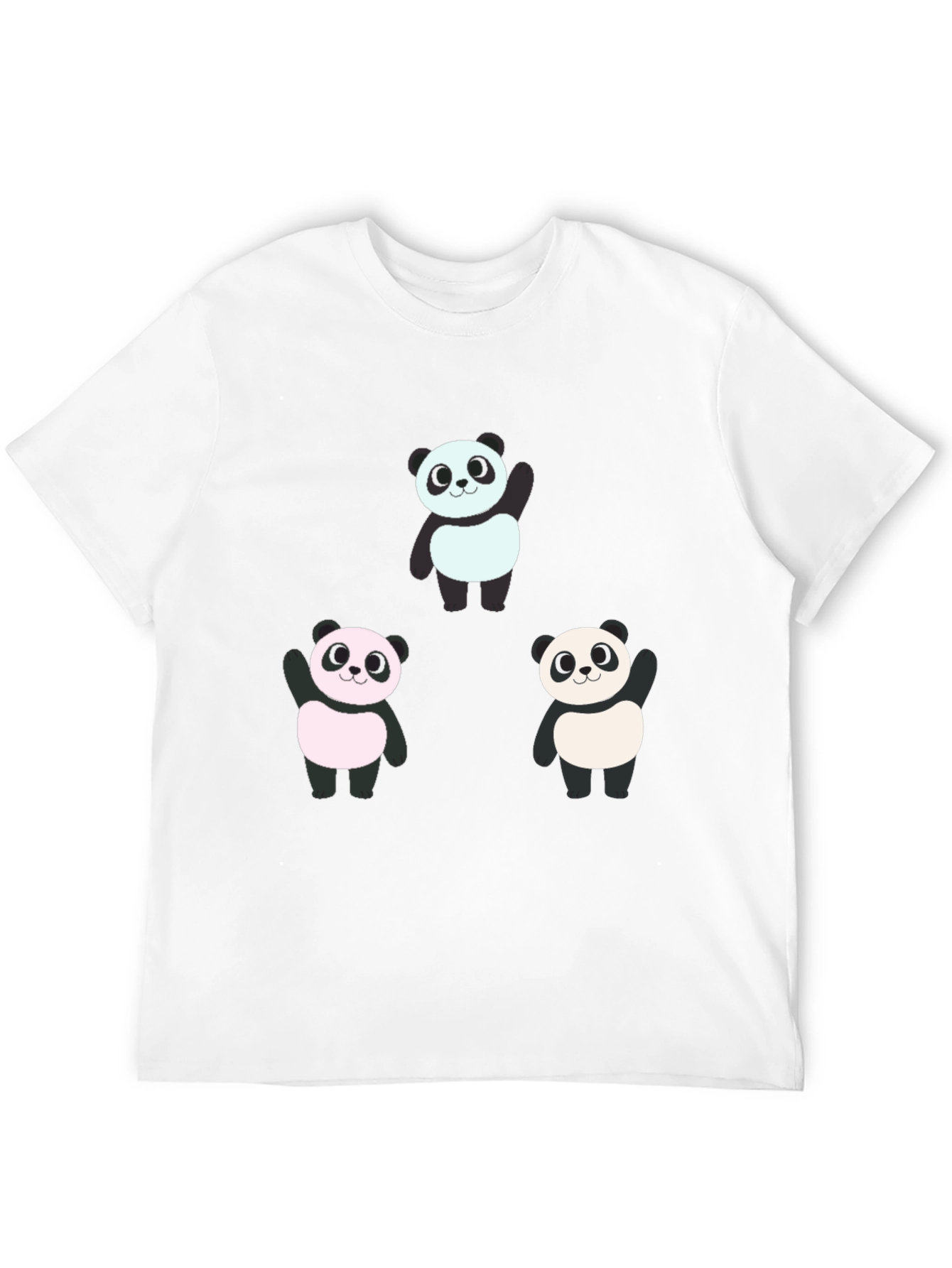 Cute Panda Graphic Tee - Black Cotton Blend