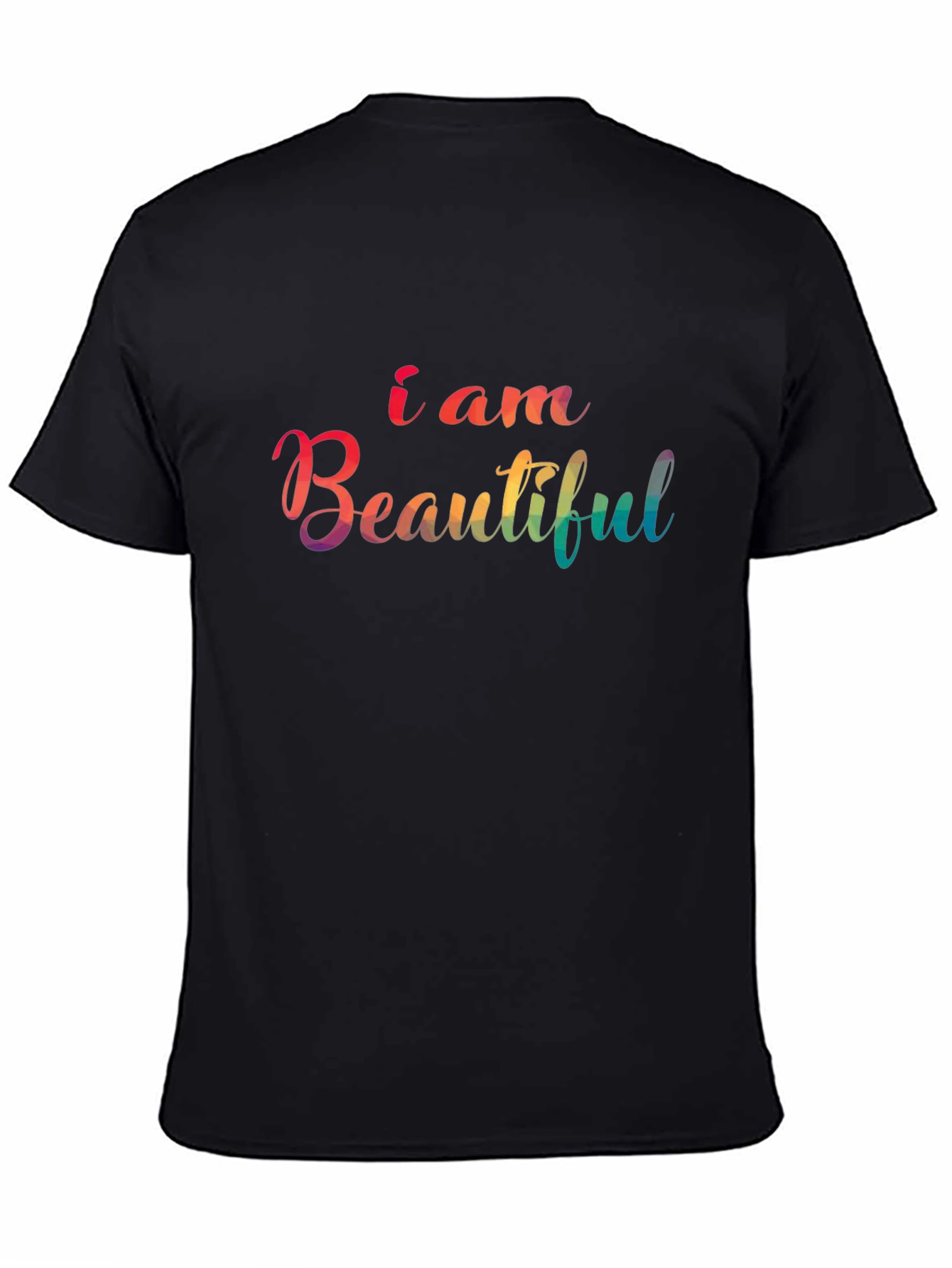 I am Beautiful Rainbow Graphic Tee - Black