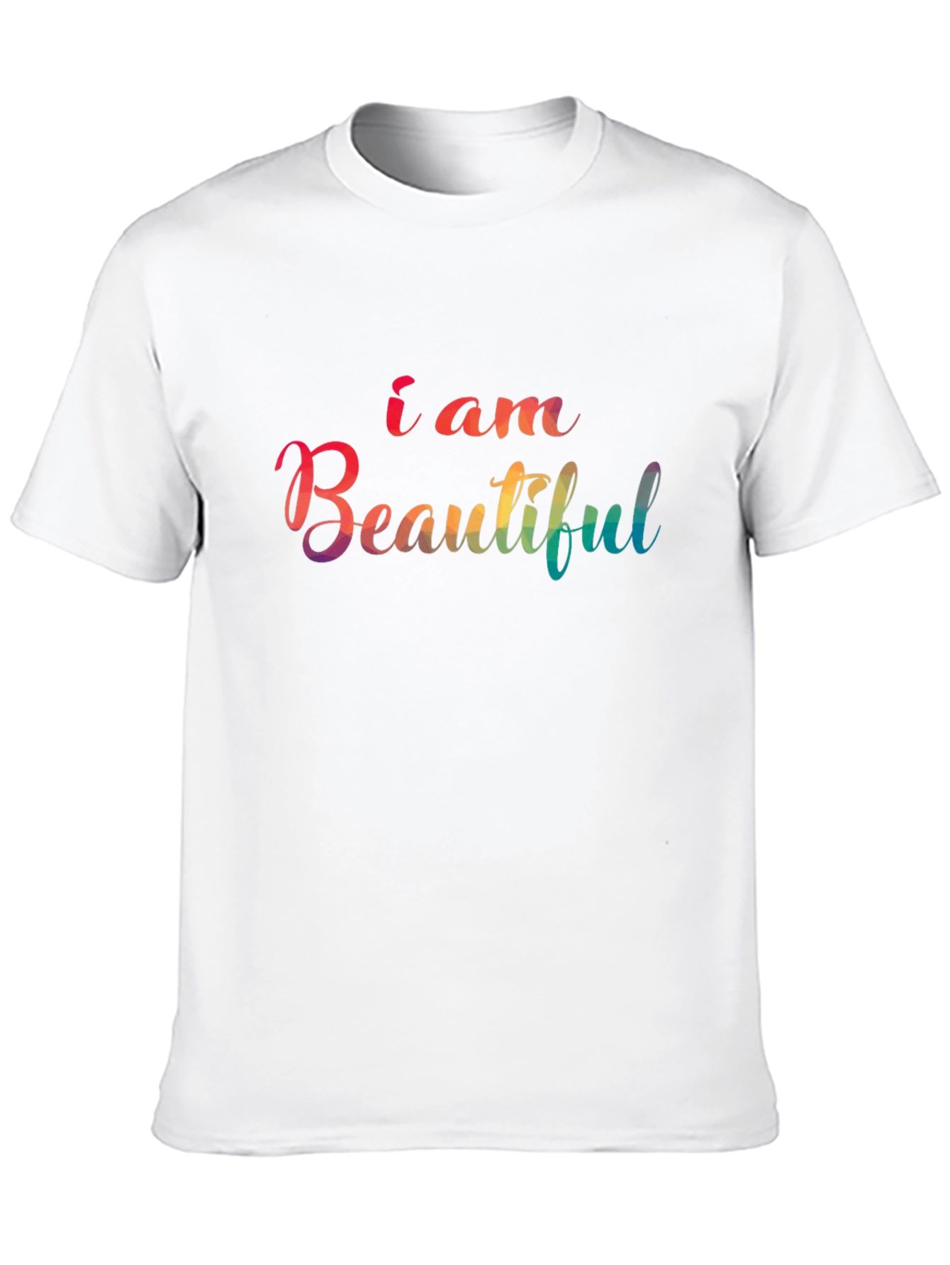 I am Beautiful Rainbow Graphic Tee - Black