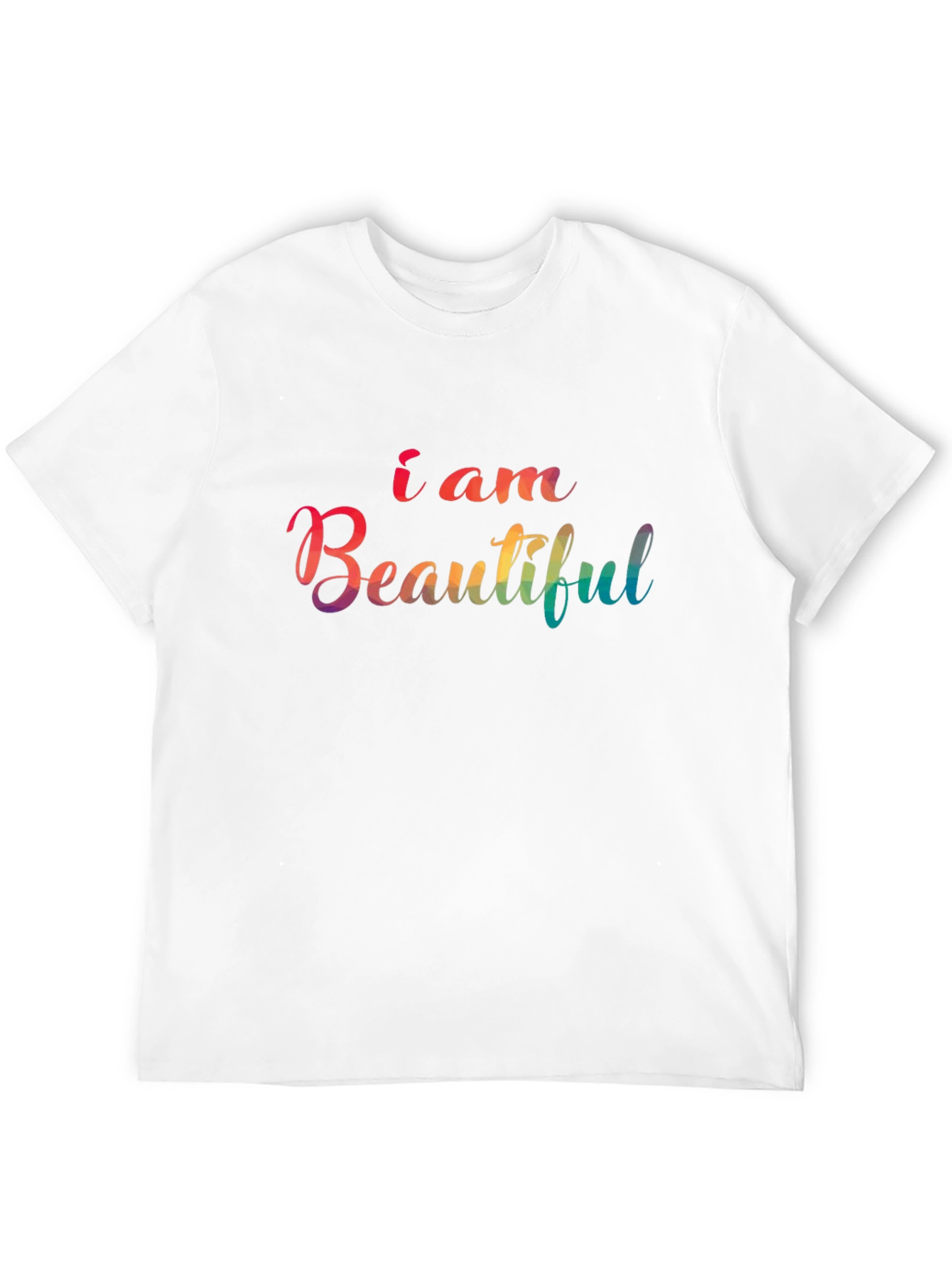 I am Beautiful Rainbow Graphic Tee - Black
